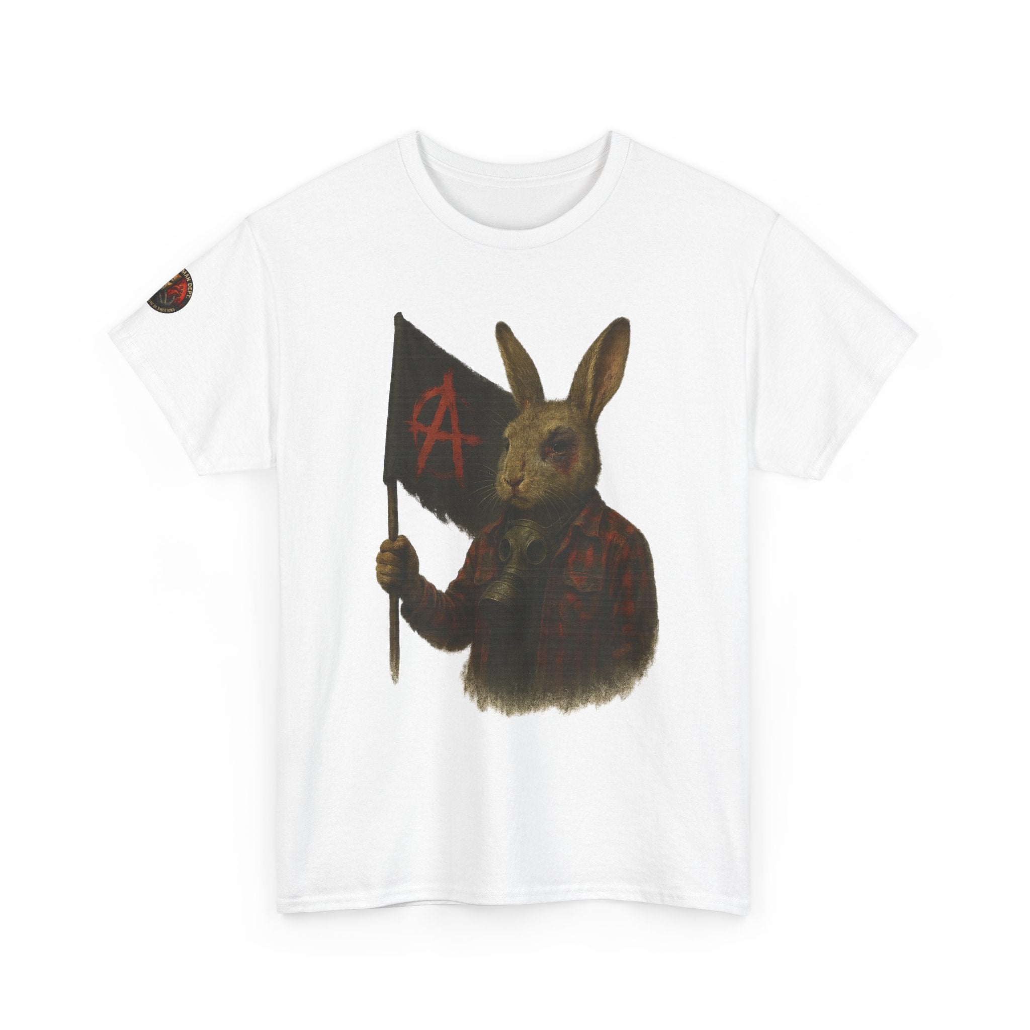 Rebellious Rabbit Art Tee, Cool Graphic Tee, Animal Lover Gift, Unisex Casual Shirt, Edgy Fashion Tee, Quirky Gift Idea