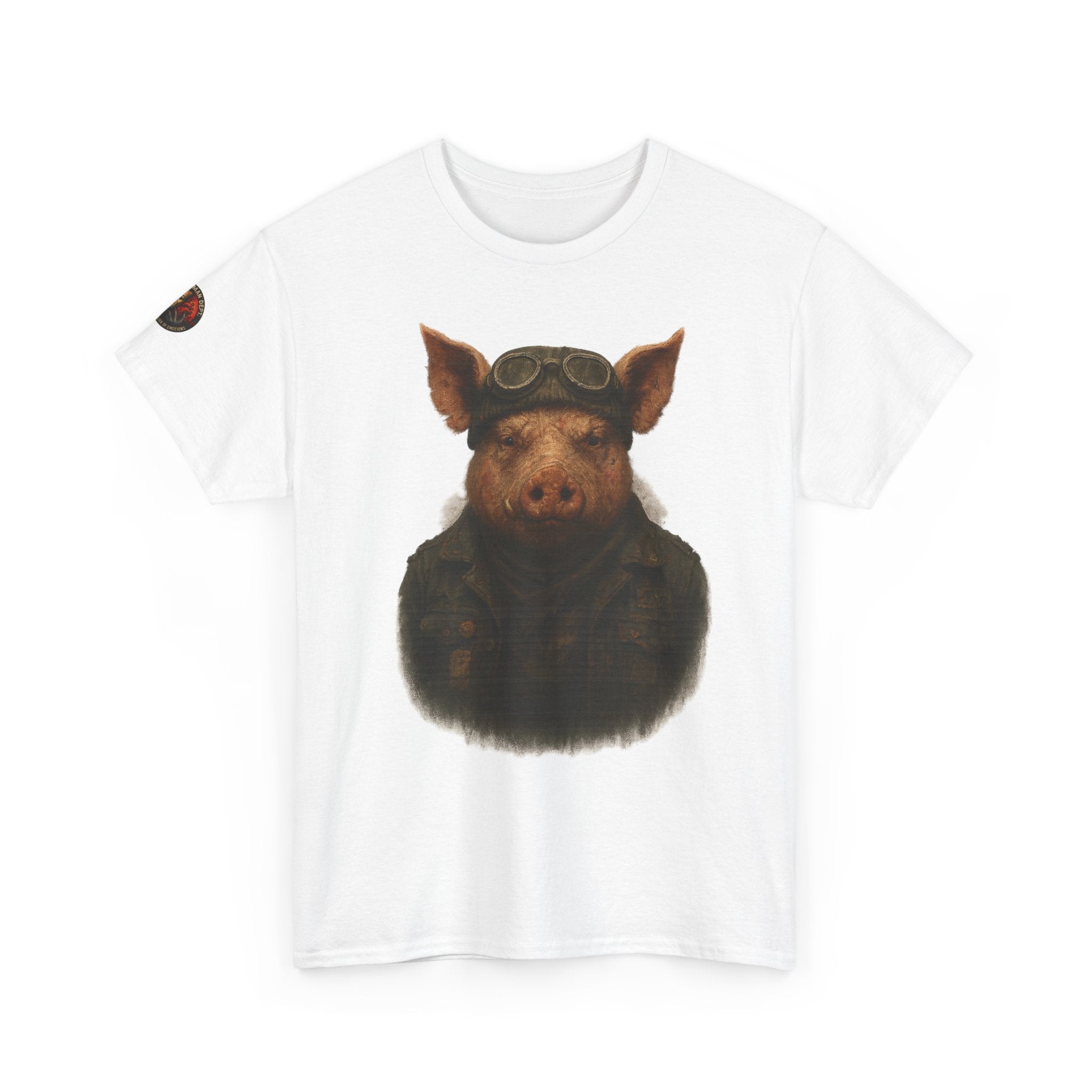 Aviator Pig Unisex Tee, Fun Graphic Shirt, Animal Lovers Gift, Casual Wear, Unique Design, Vintage Style T-Shirt