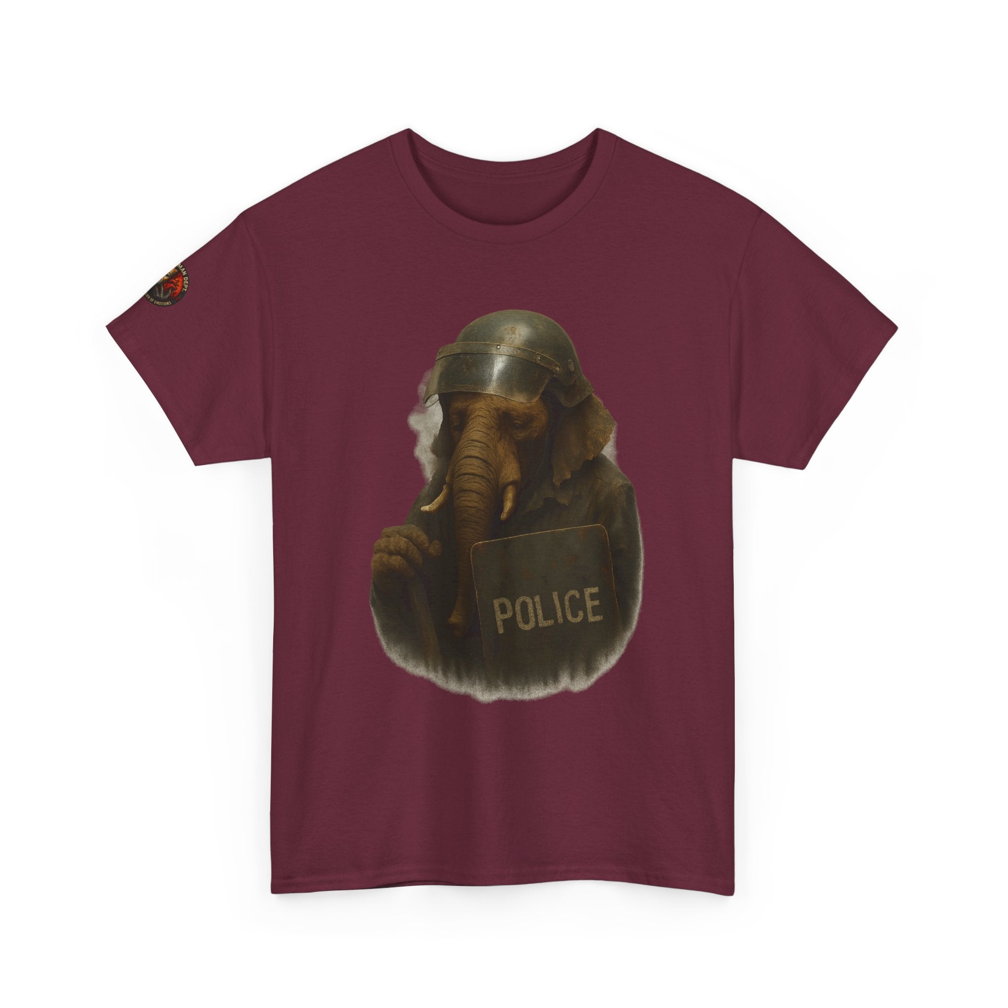 Police Elephant Graphic Tee, Funny Animal T-Shirt, Unisex Cotton Tee, Gift for Animal Lovers, Quirky Statement Shirt
