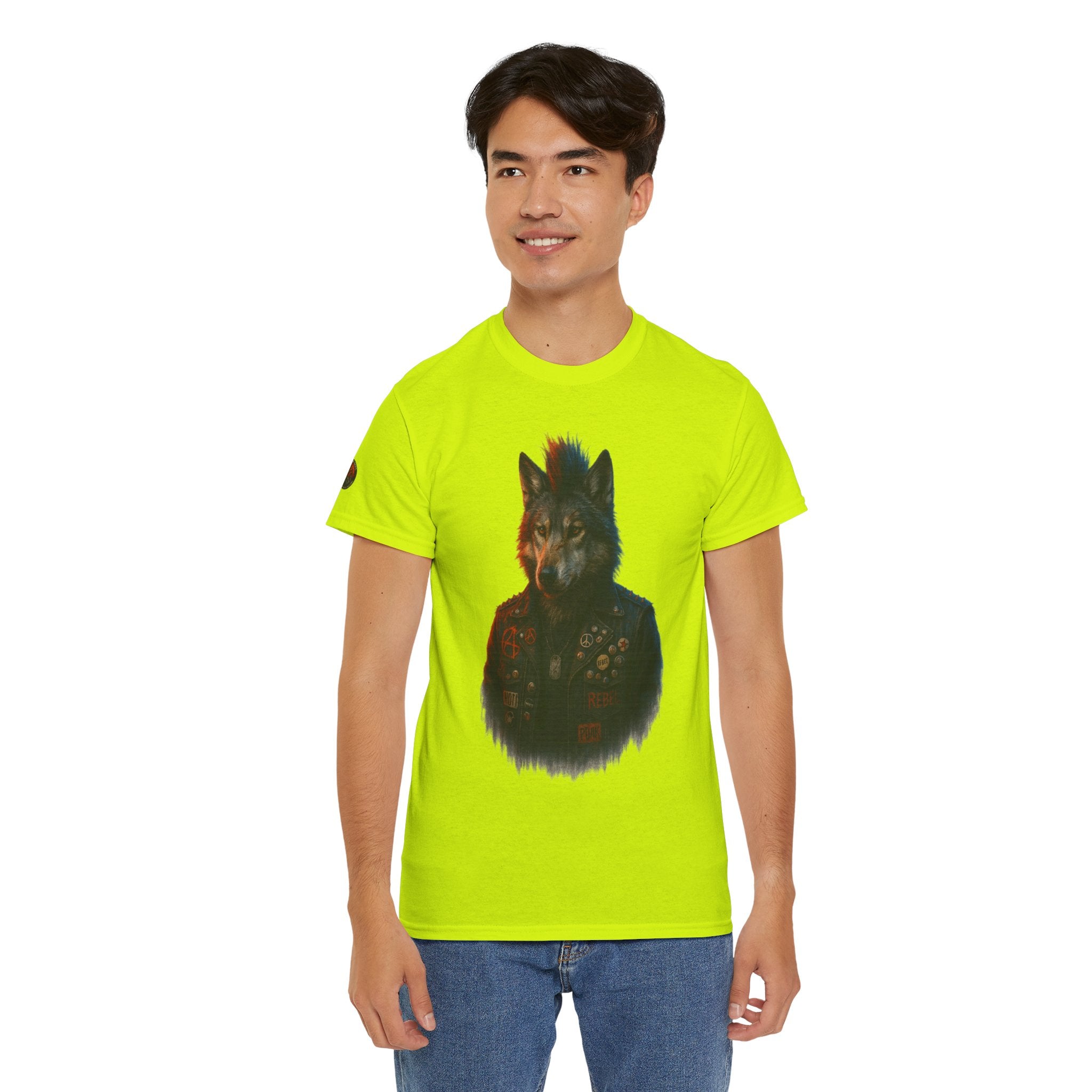 Wolf Art Unisex Heavy Cotton Tee, Graphic Tee, Casual Wear, Animal Lover Gift, Statement T-Shirt, Unique Fashion