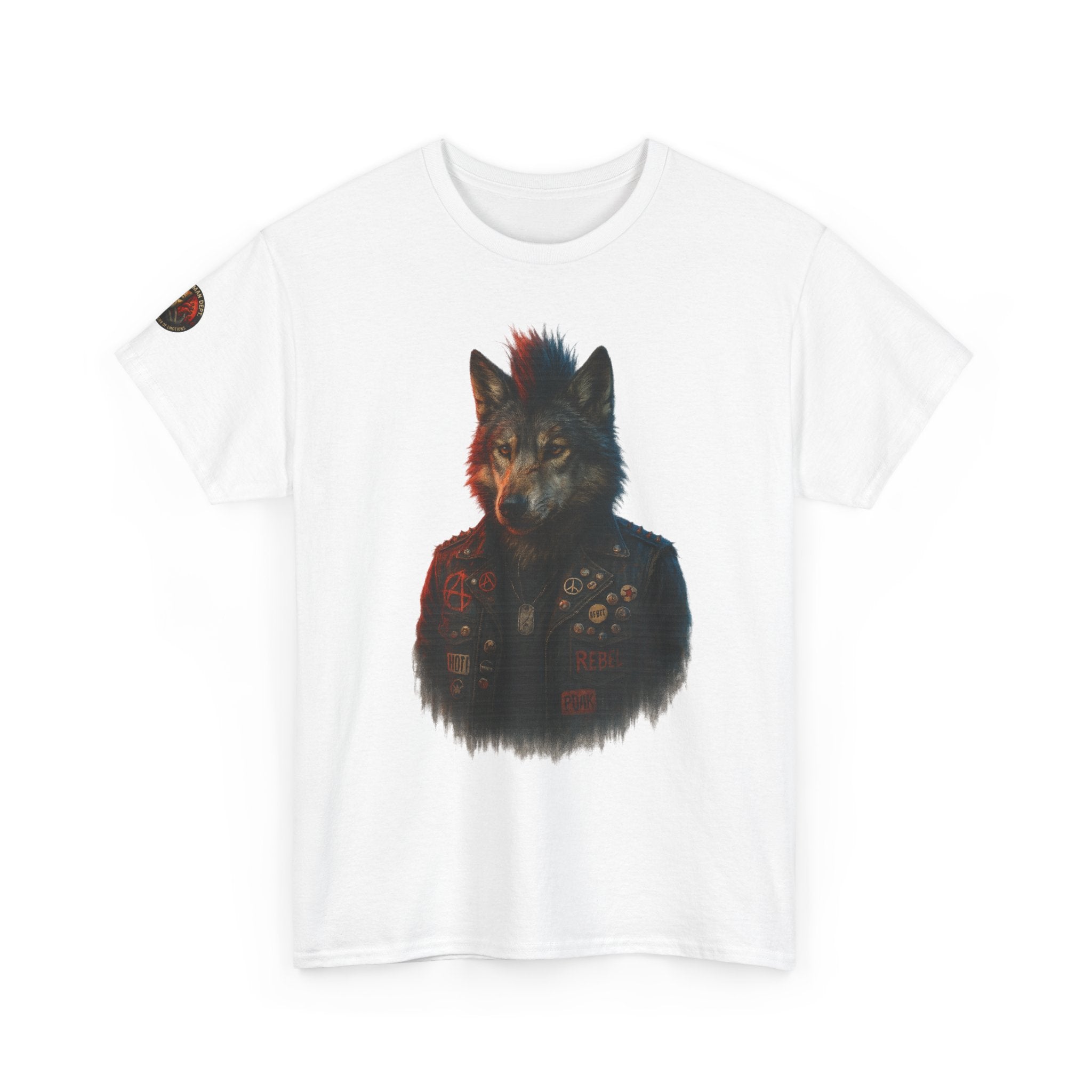 Wolf Art Unisex Heavy Cotton Tee, Graphic Tee, Casual Wear, Animal Lover Gift, Statement T-Shirt, Unique Fashion