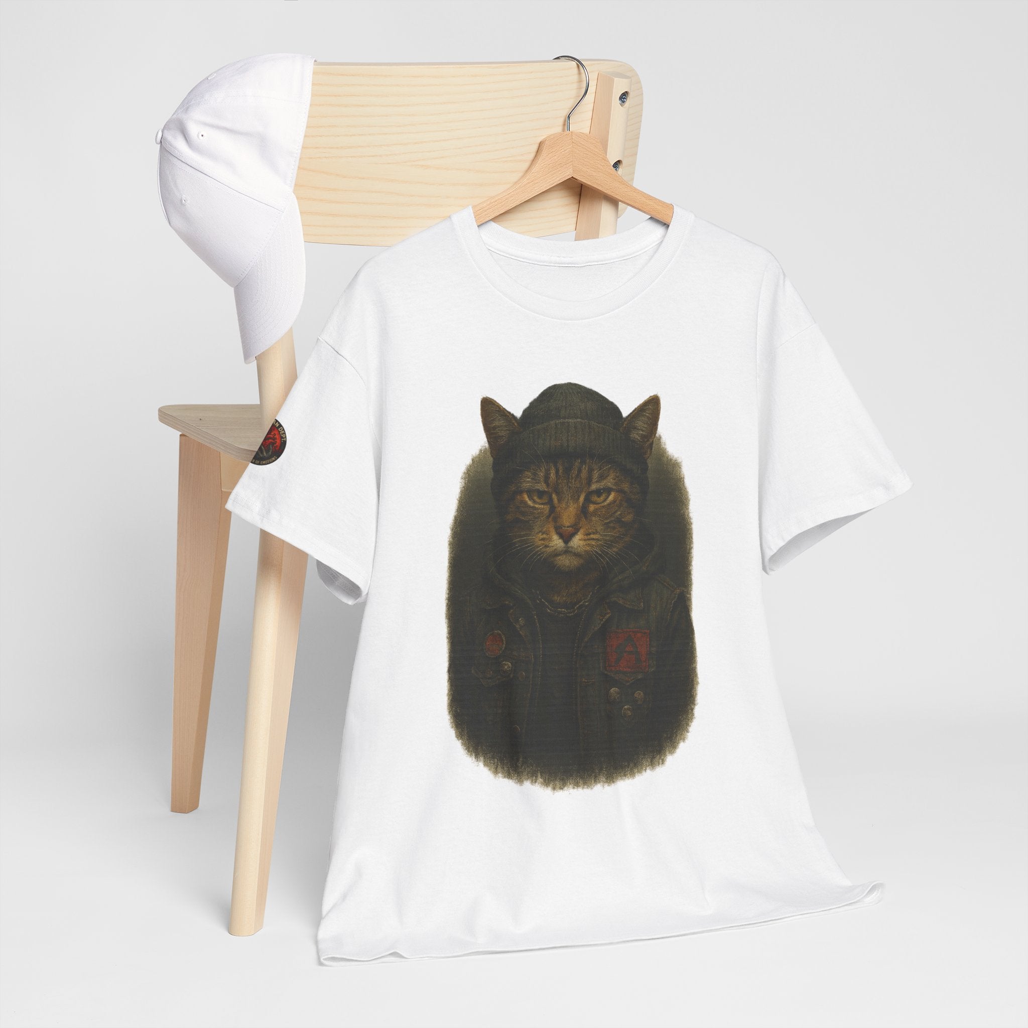 Cat-Inspired Unisex Heavy Cotton Tee, Cute Cat Shirt, Graphic Tee Gift, Animal Lover Apparel, Fun Everyday Wear, Casual Gift