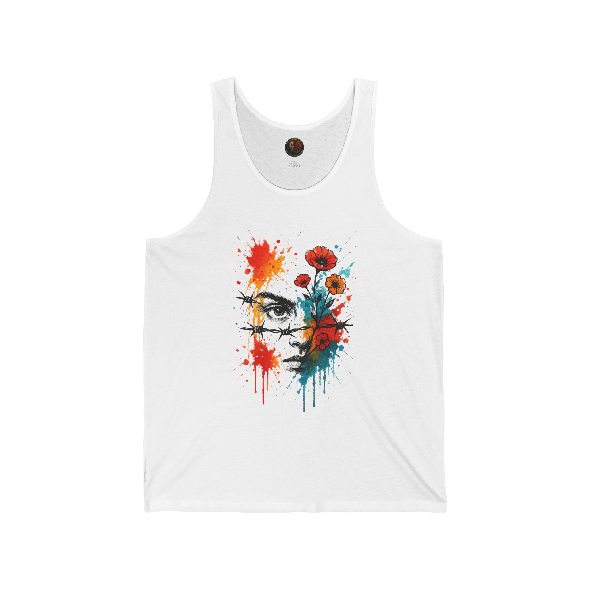 Artistic Watercolor Unisex Jersey Tank | Summer Shirt, Graphic Top, Festival Wear, Gift for Him/Her, Bohemian Style