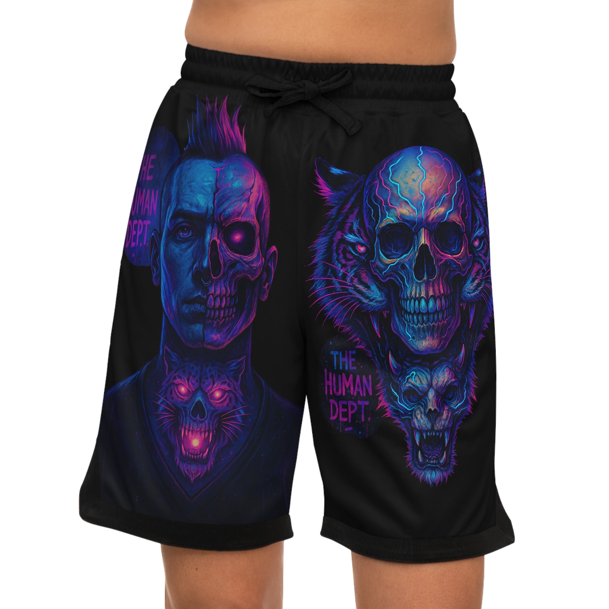 Skull Graphic Basketball Shorts