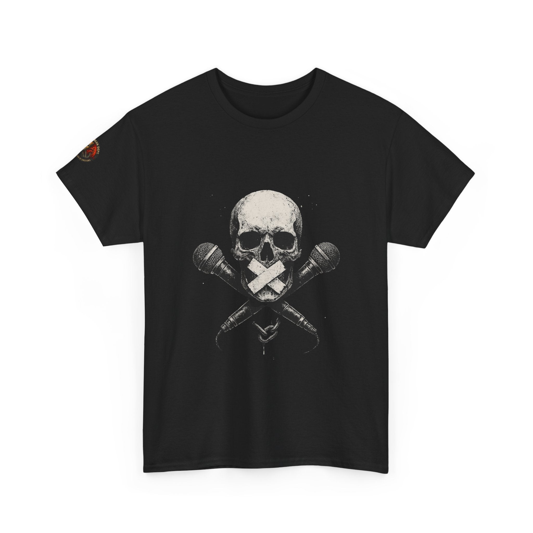 Censorship Skull Microphone Unisex Heavy Cotton Tee