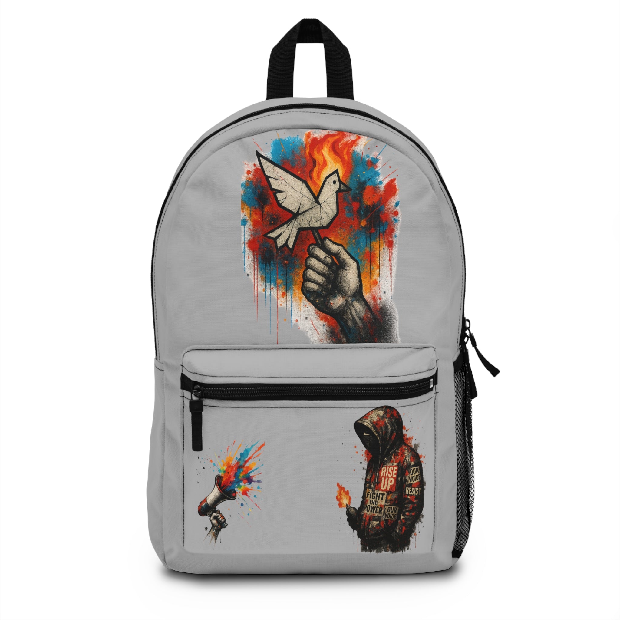Artistic Statement Backpack, Trendy School Bag, Creative Rucksack, Unique Canvas Backpack, Design Backpack, Gift for Students