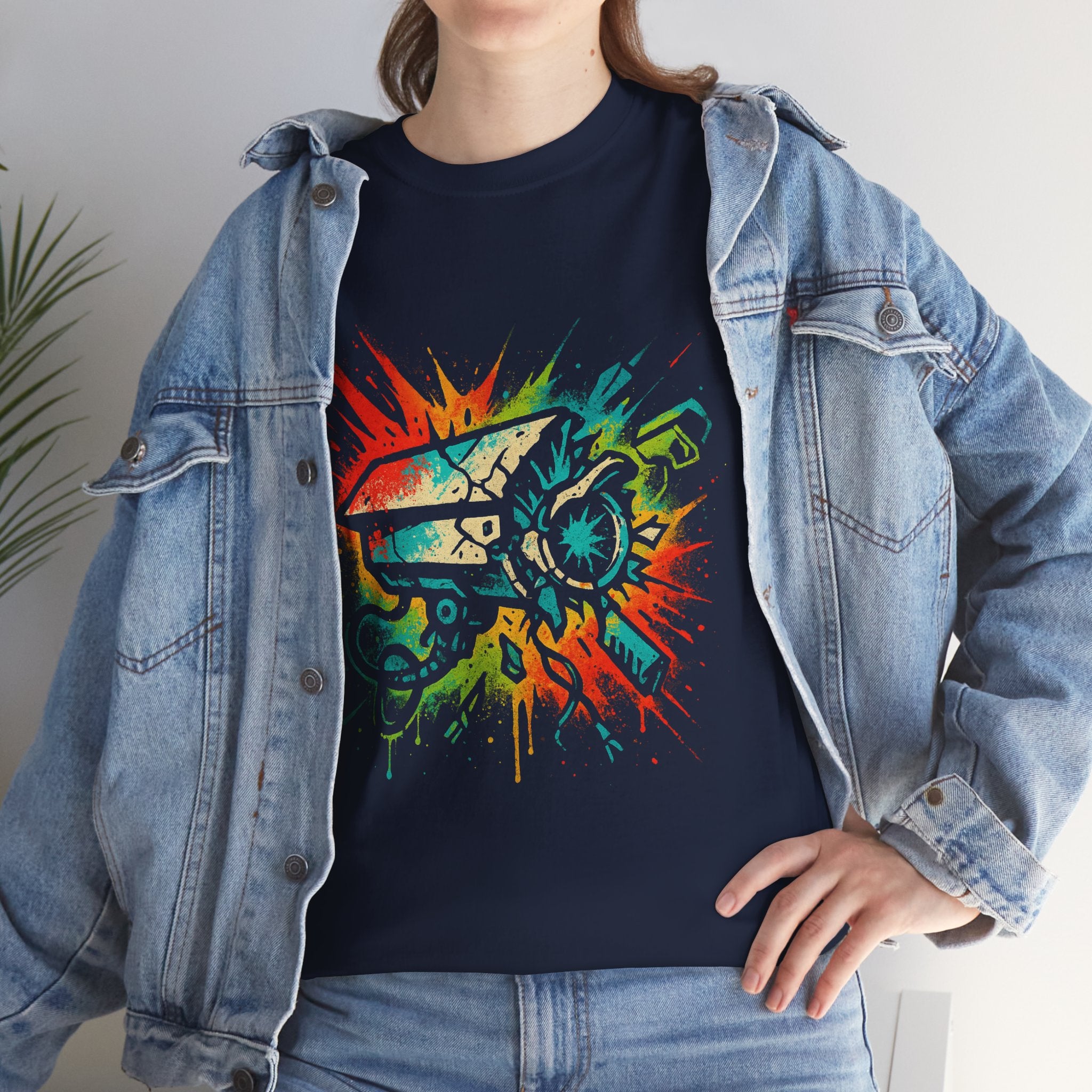 Colorful Splash Censorship Art Unisex Heavy Cotton Tee