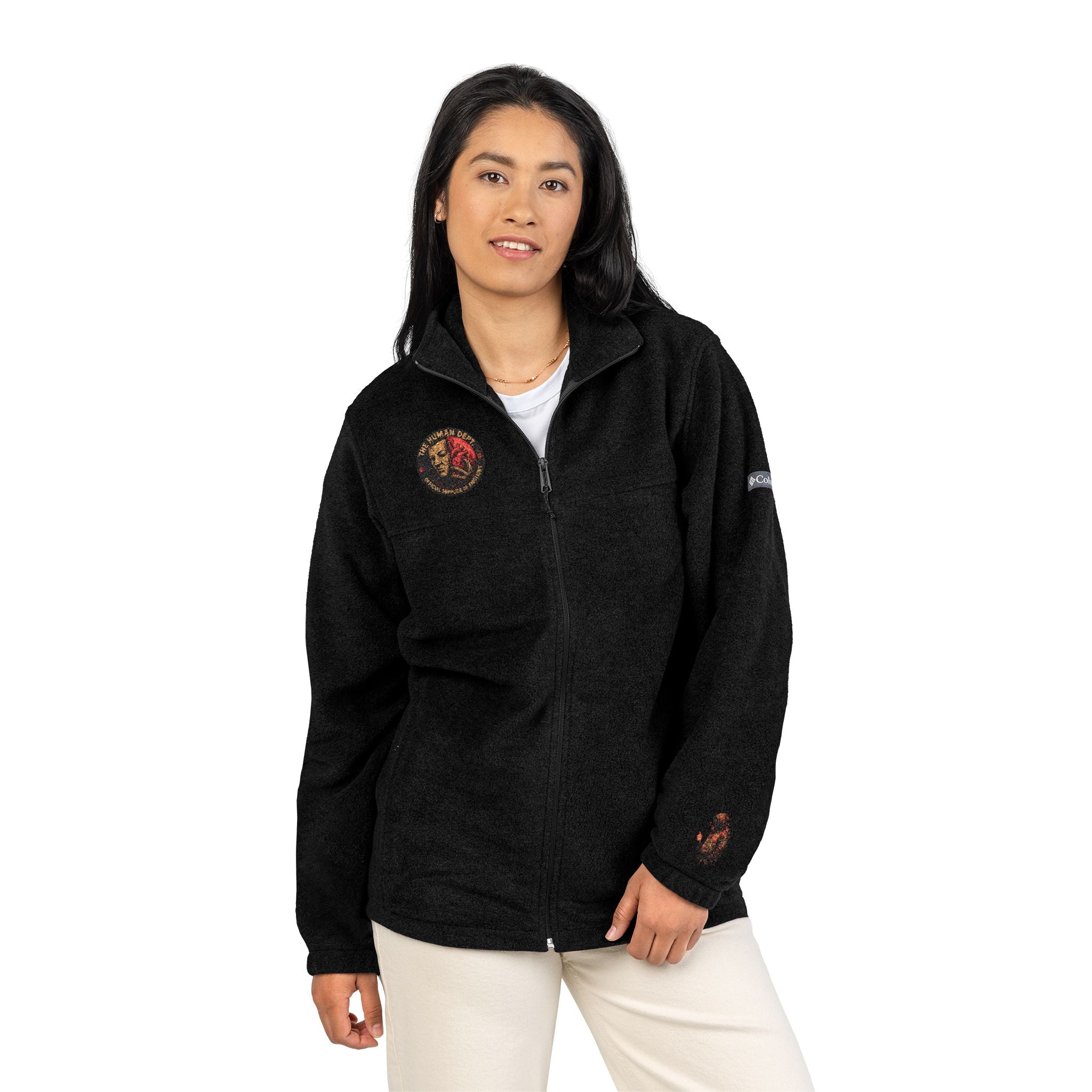 Embroidered Fleece Jacket for Cozy Adventures, Outdoor Layering, Perfect for Gifts, Camping, Hiking