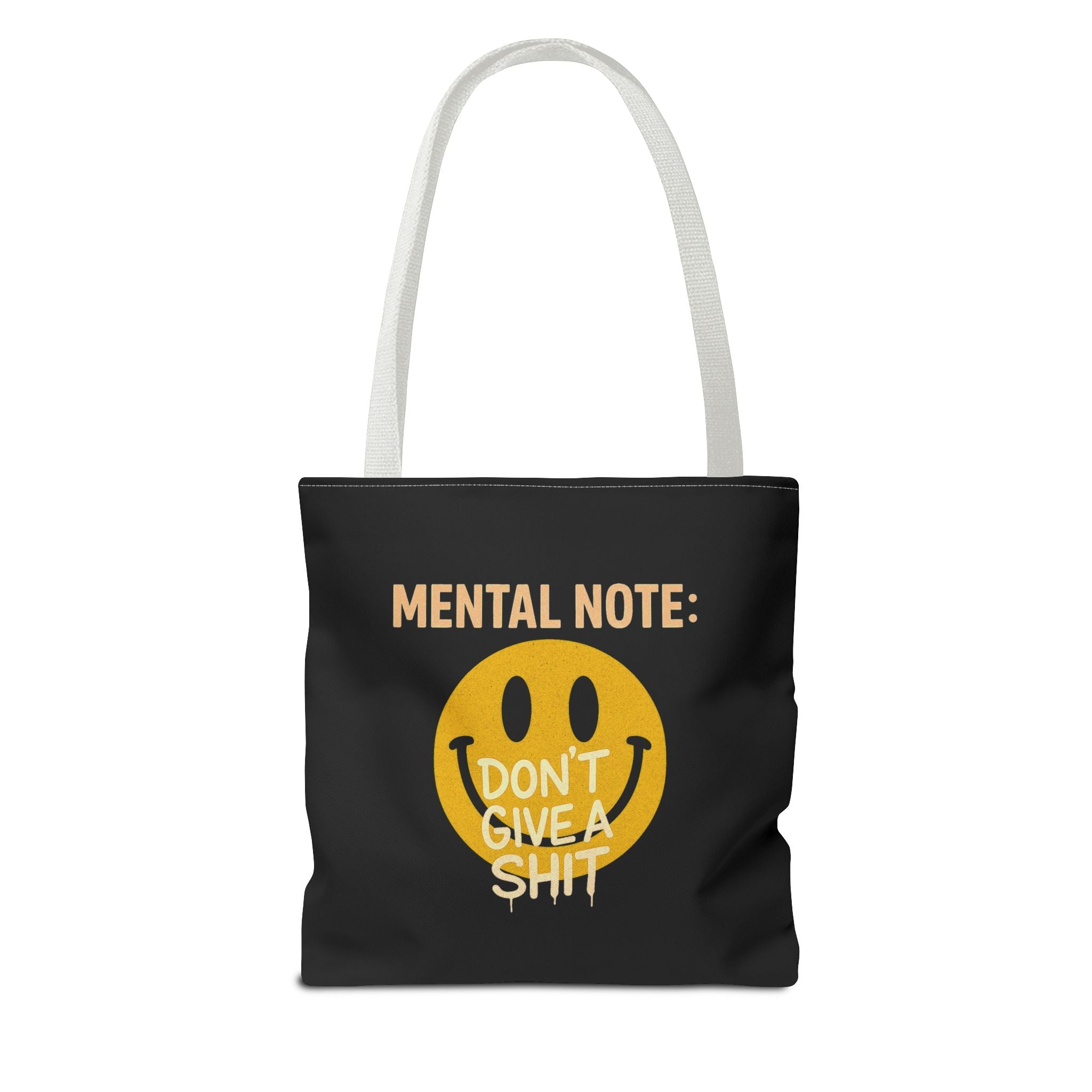 Smiley Face Tote Bag, Motivational Bag, Eco-Friendly Shopper, Gift for Friends, Everyday Use, Mental Note Design