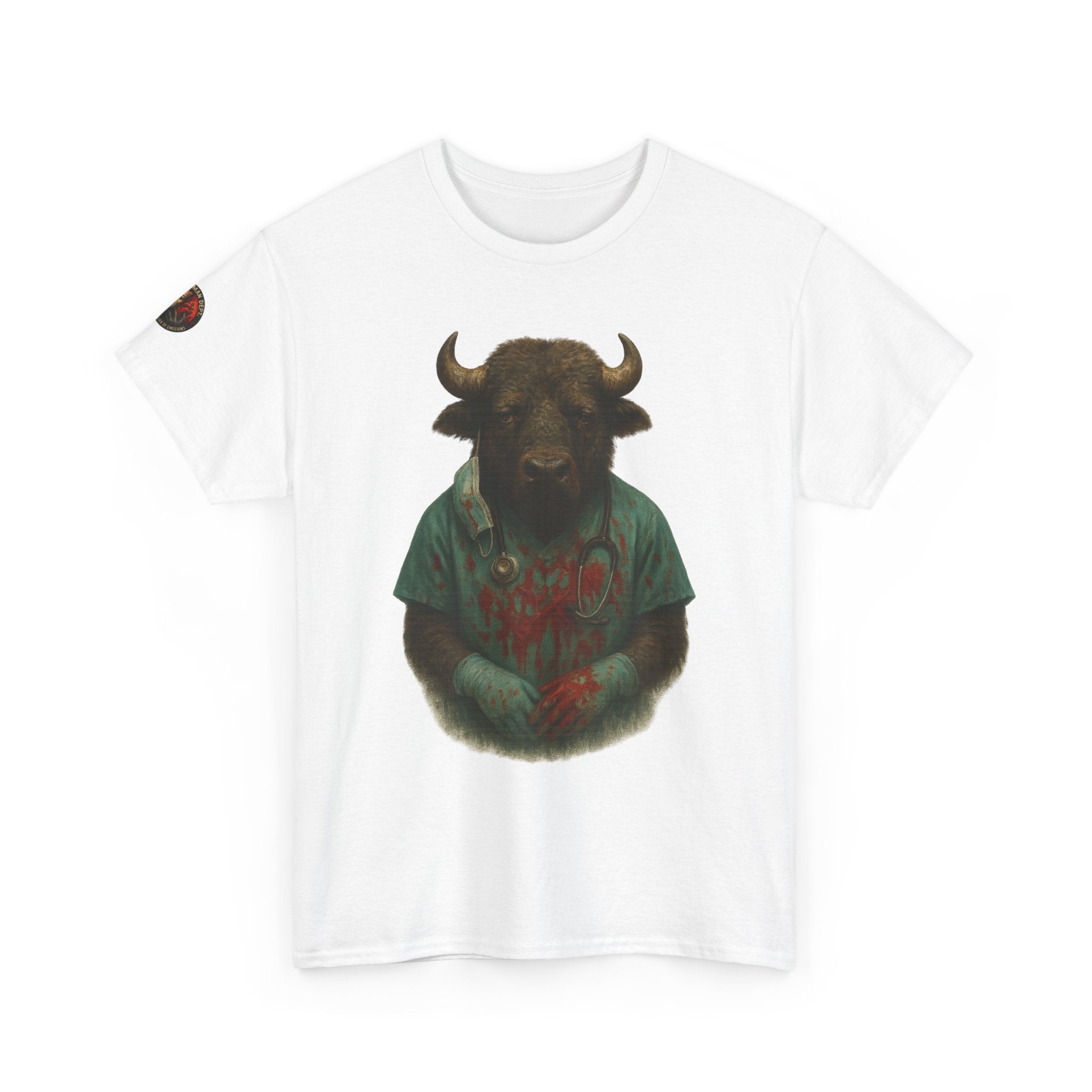 Artistic Graphic Tee, Bull T-Shirt, Unique Animal Design Shirt, Casual Wear, Gift for Animal Lovers
