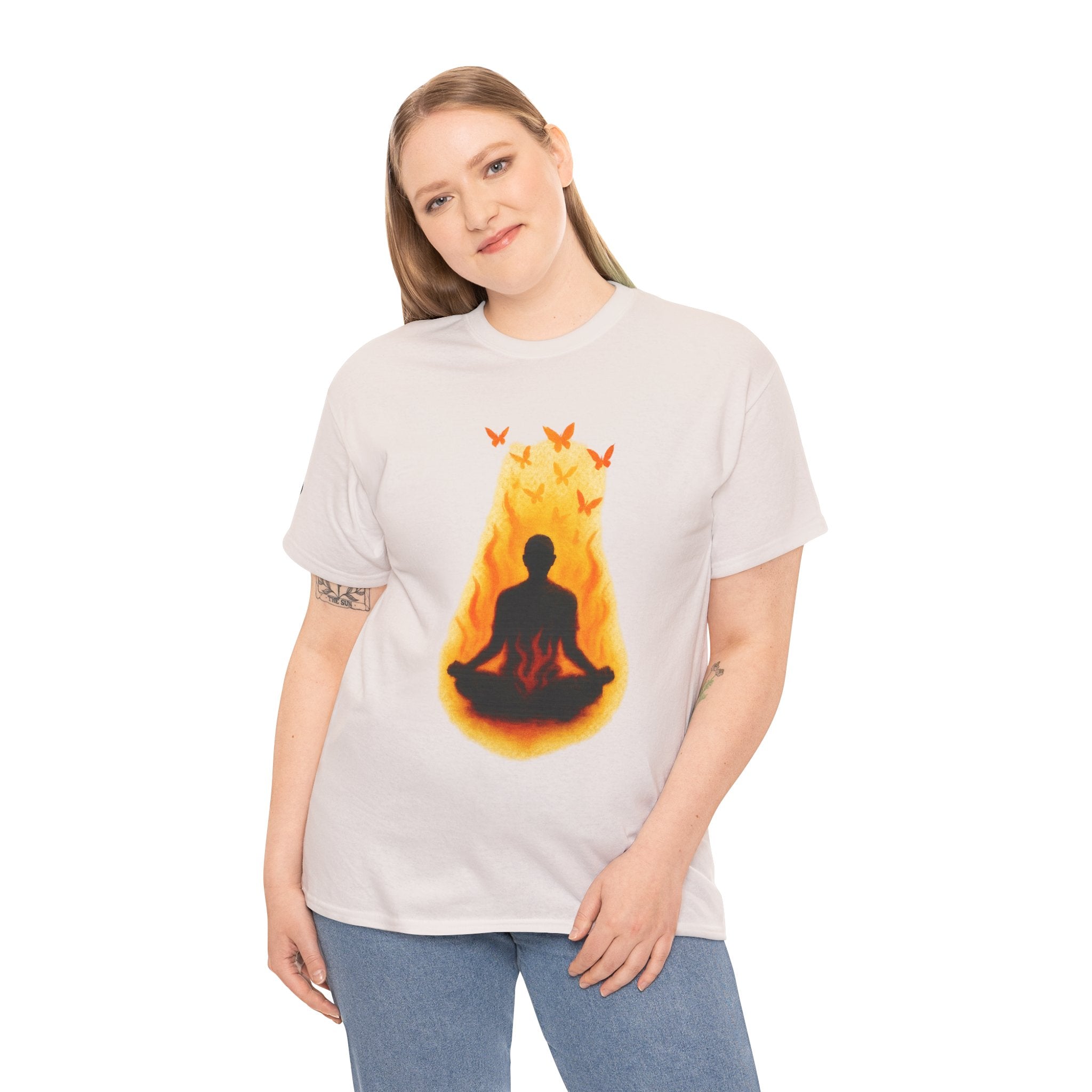 Unisex Heavy Cotton Tee/ Burning Peace