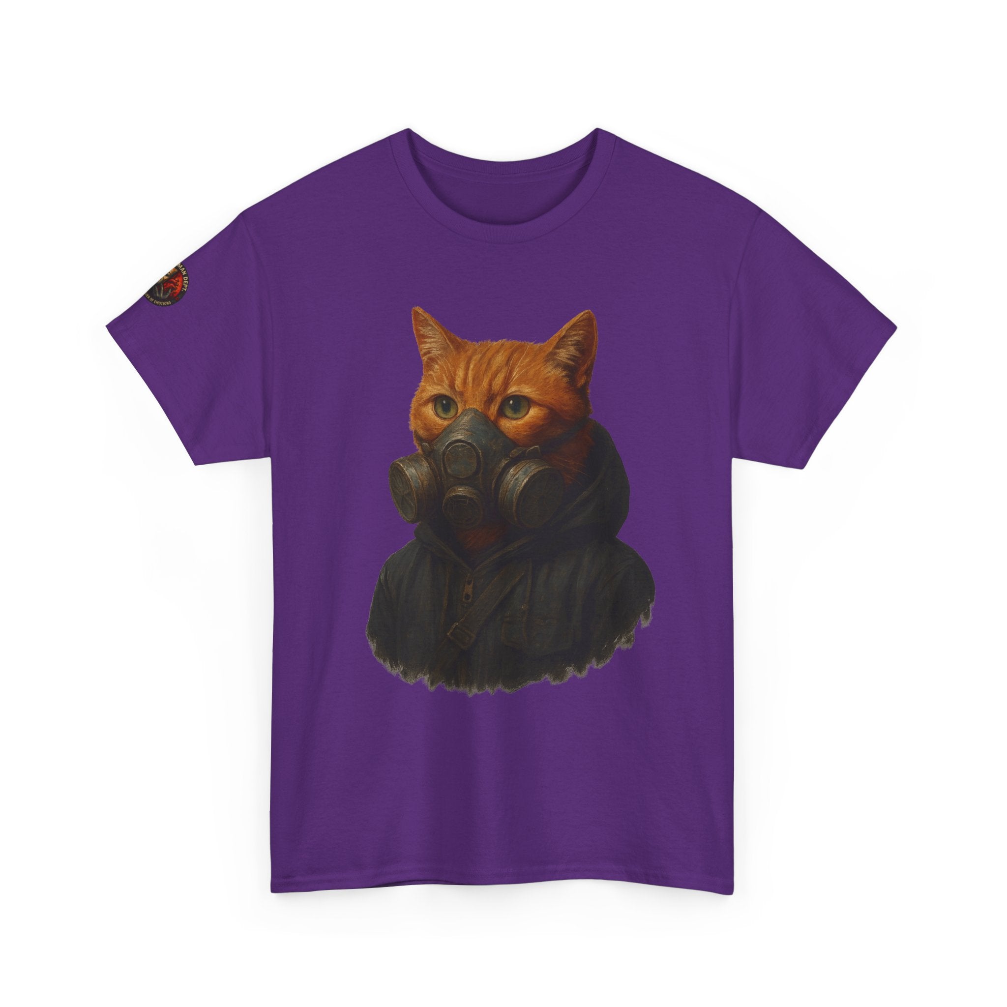 Unique Cat Art Tee, Unisex Heavy Cotton T-Shirt, Quirky Gift, Cat Lover Clothing, Pet Owner Apparel, Funny Graphic Tee