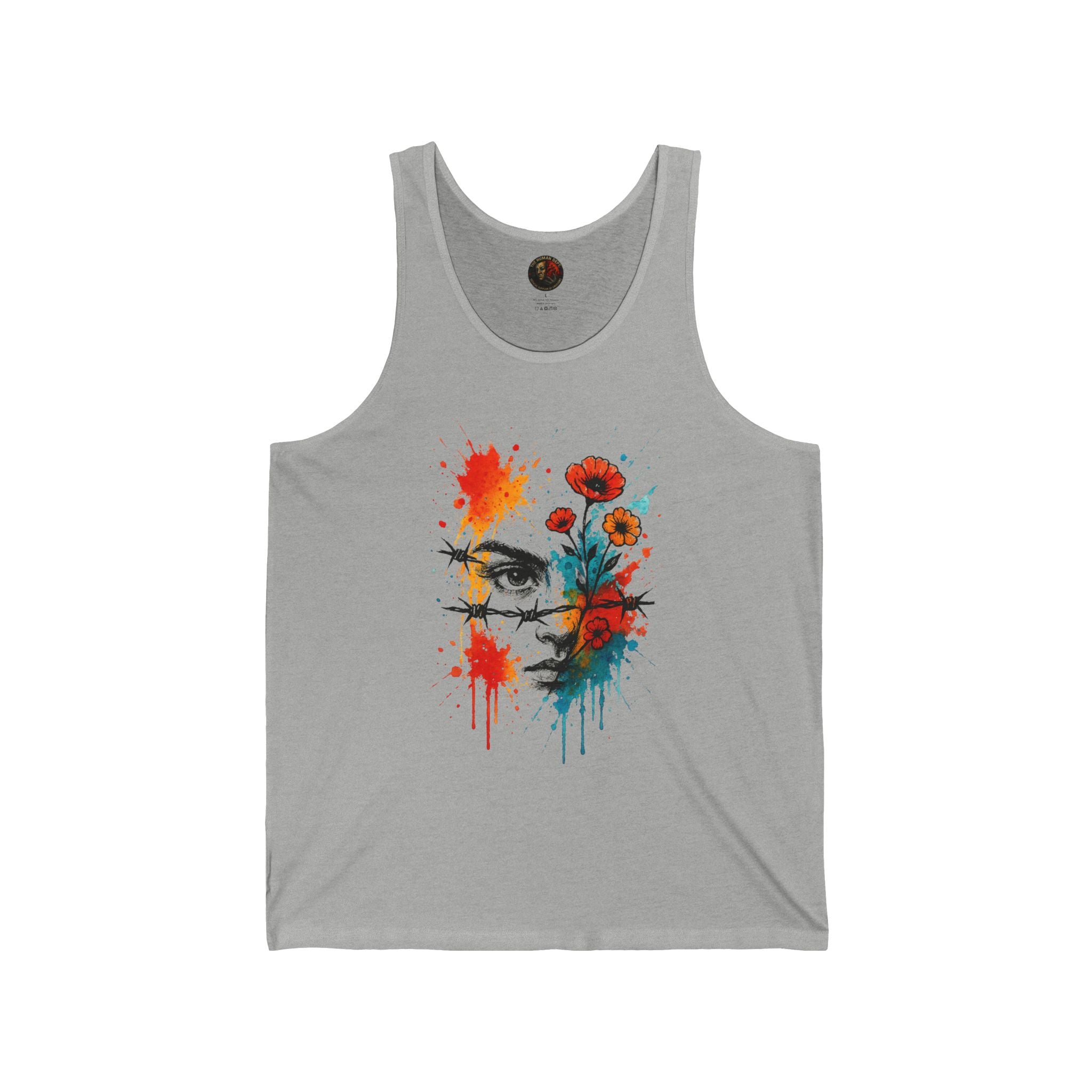 Artistic Watercolor Unisex Jersey Tank | Summer Shirt, Graphic Top, Festival Wear, Gift for Him/Her, Bohemian Style