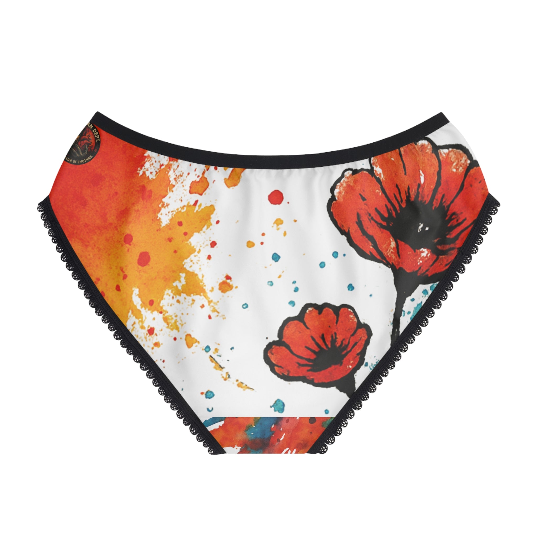 Vibrant Art Print Women's Briefs, Colorful Underwear, Floral Hipster Panties, Splash of Color Lingerie, Unique Gift for Her