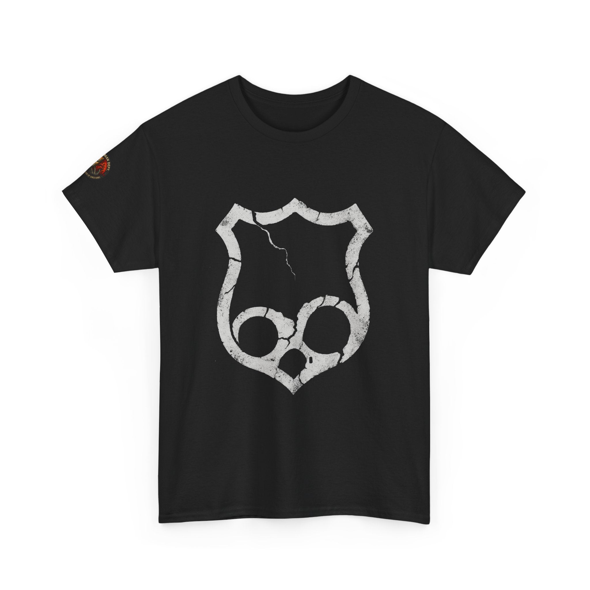 Cracked Shield Graphic Tee - Unisex Heavy Cotton T-Shirt