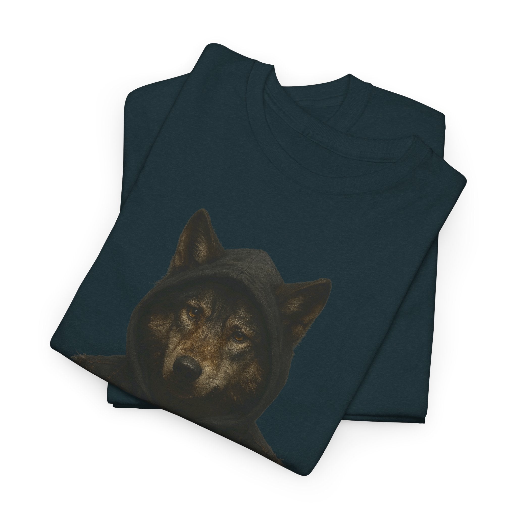 Mystical Wolf Unisex Heavy Cotton Tee, Casual Tee, Gift for Animal Lovers, Halloween Apparel, Goth Style Shirt