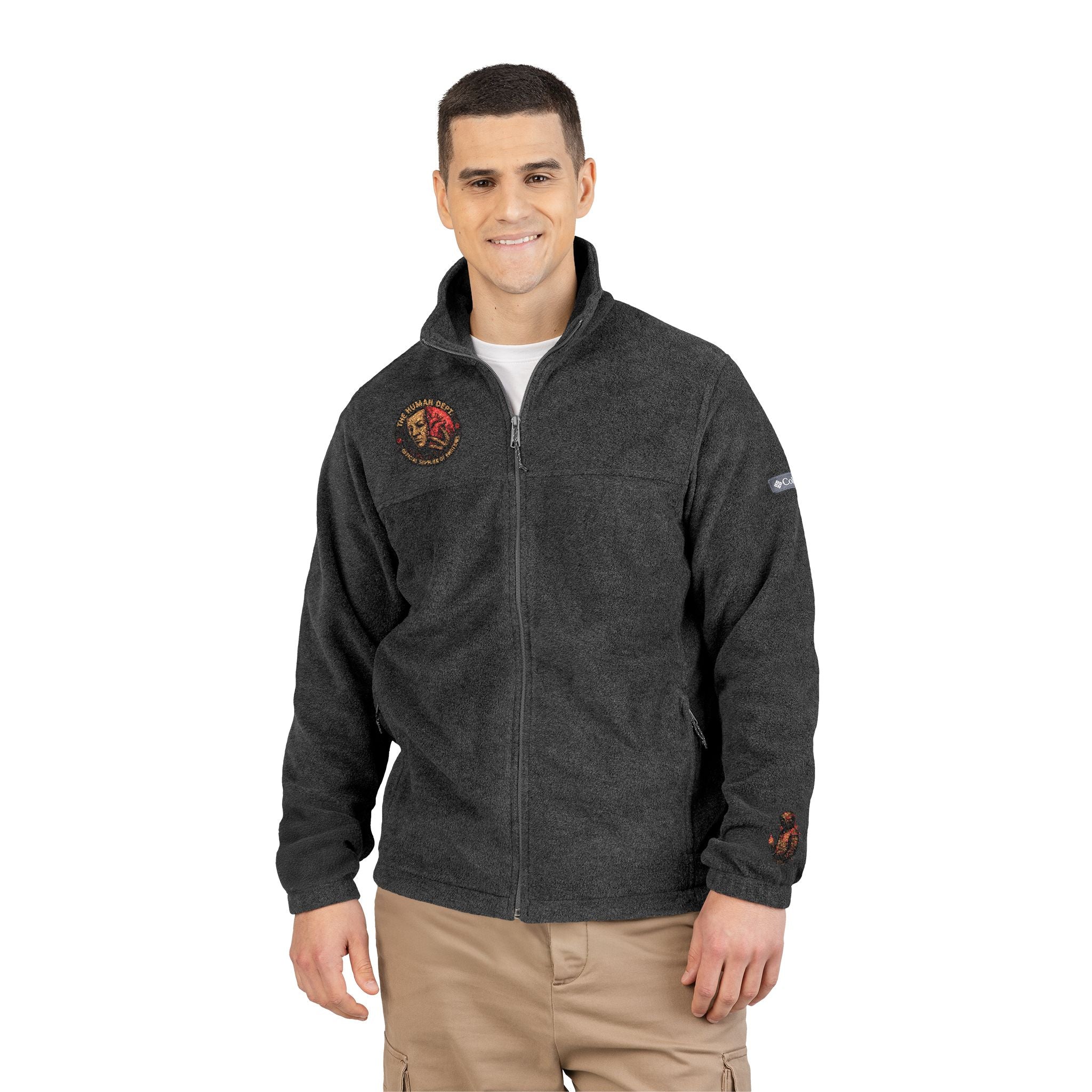 Embroidered Fleece Jacket for Cozy Adventures, Outdoor Layering, Perfect for Gifts, Camping, Hiking
