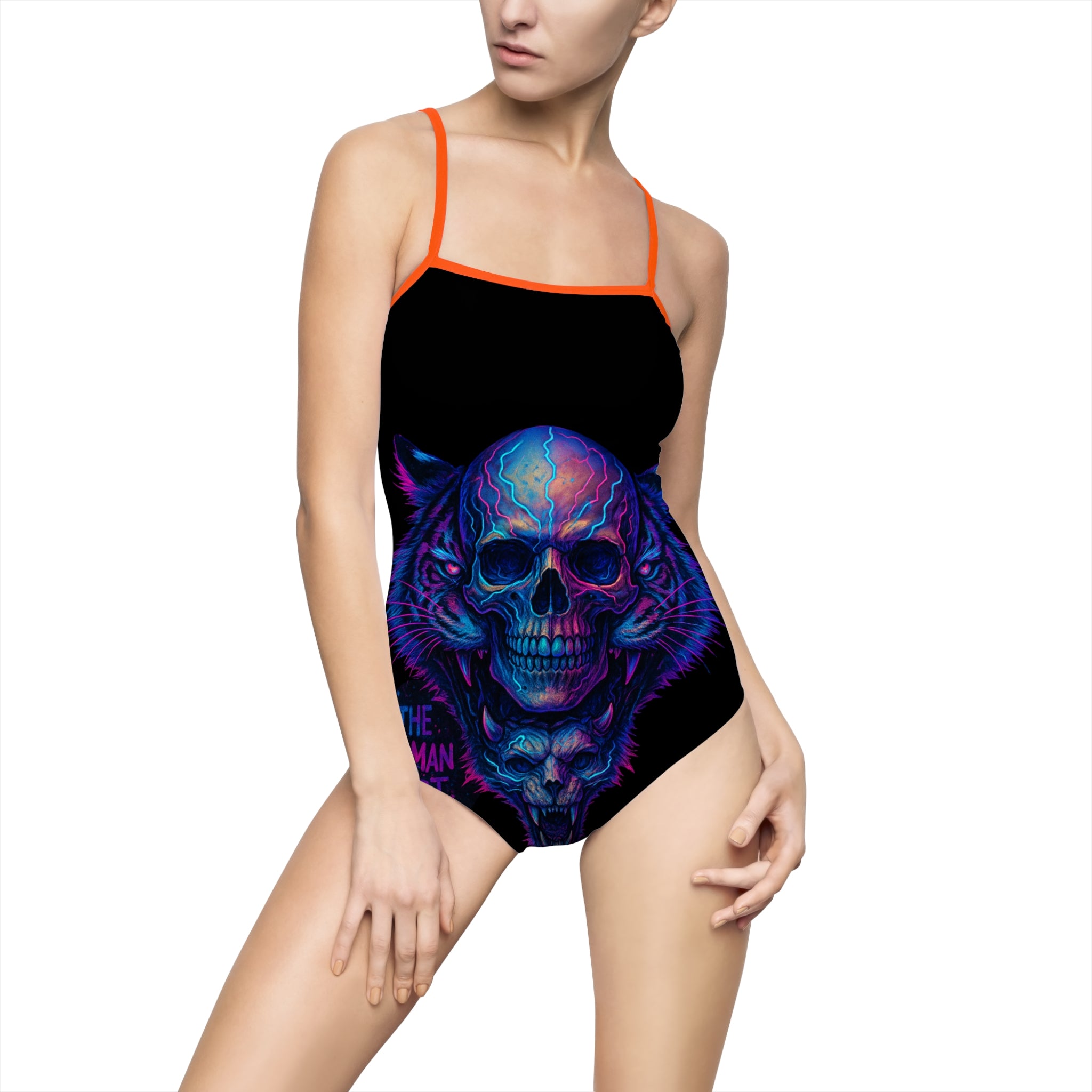 Women's Human Dept One-piece Swimsuit (AOP)