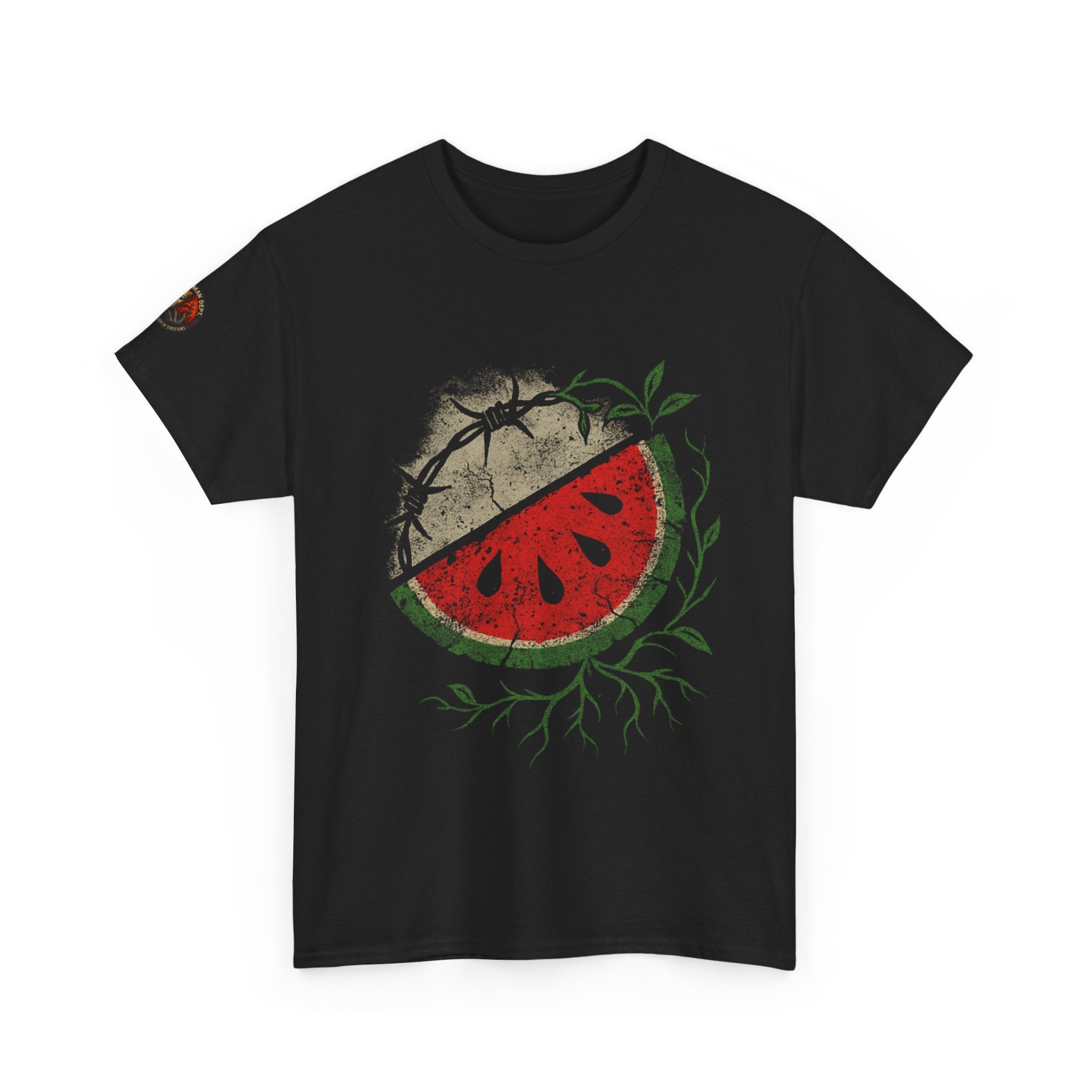 Watermelon Moon Free Pal, Unisex Heavy Cotton Tee - Trendy Graphic Shirt for Summer