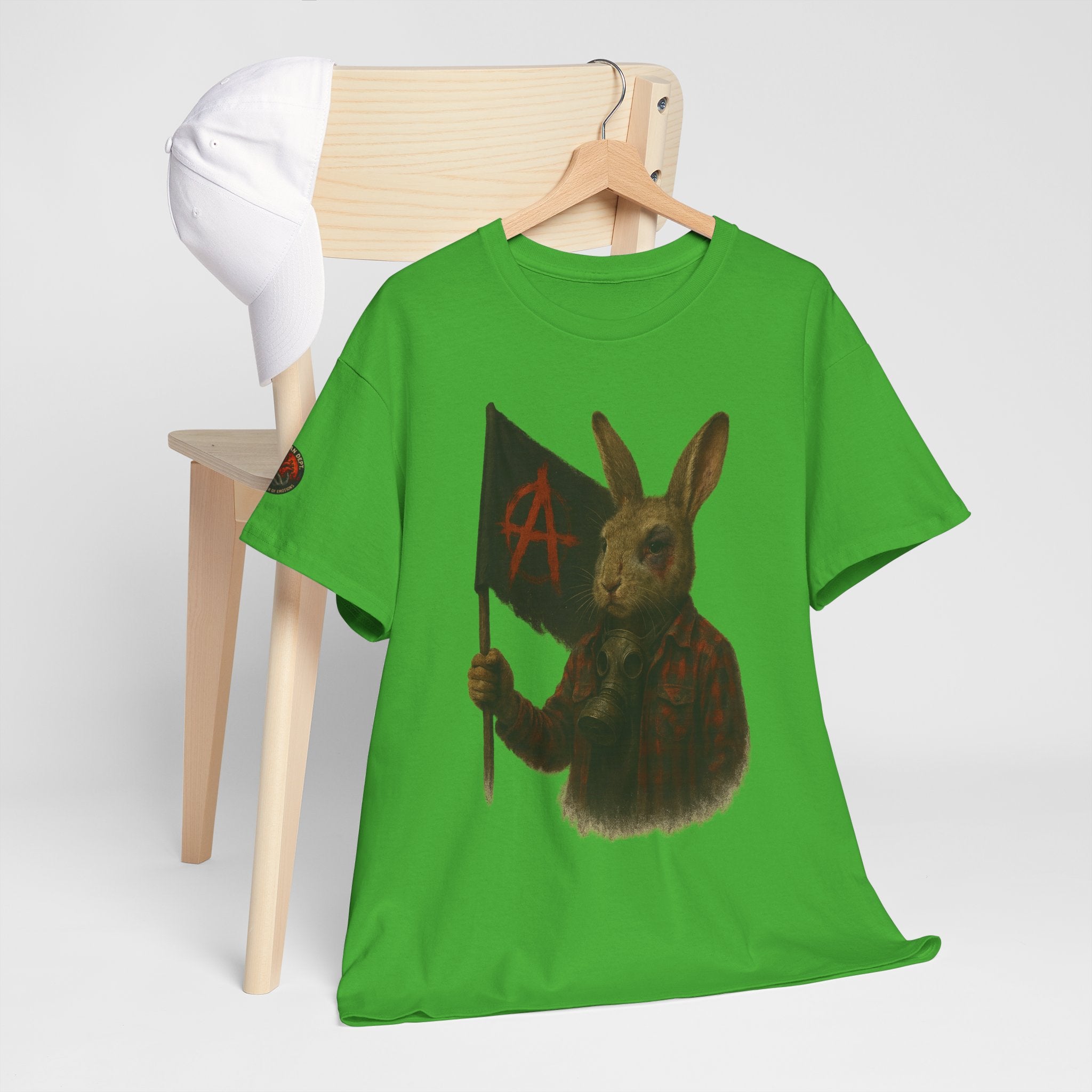 Rebellious Rabbit Art Tee, Cool Graphic Tee, Animal Lover Gift, Unisex Casual Shirt, Edgy Fashion Tee, Quirky Gift Idea