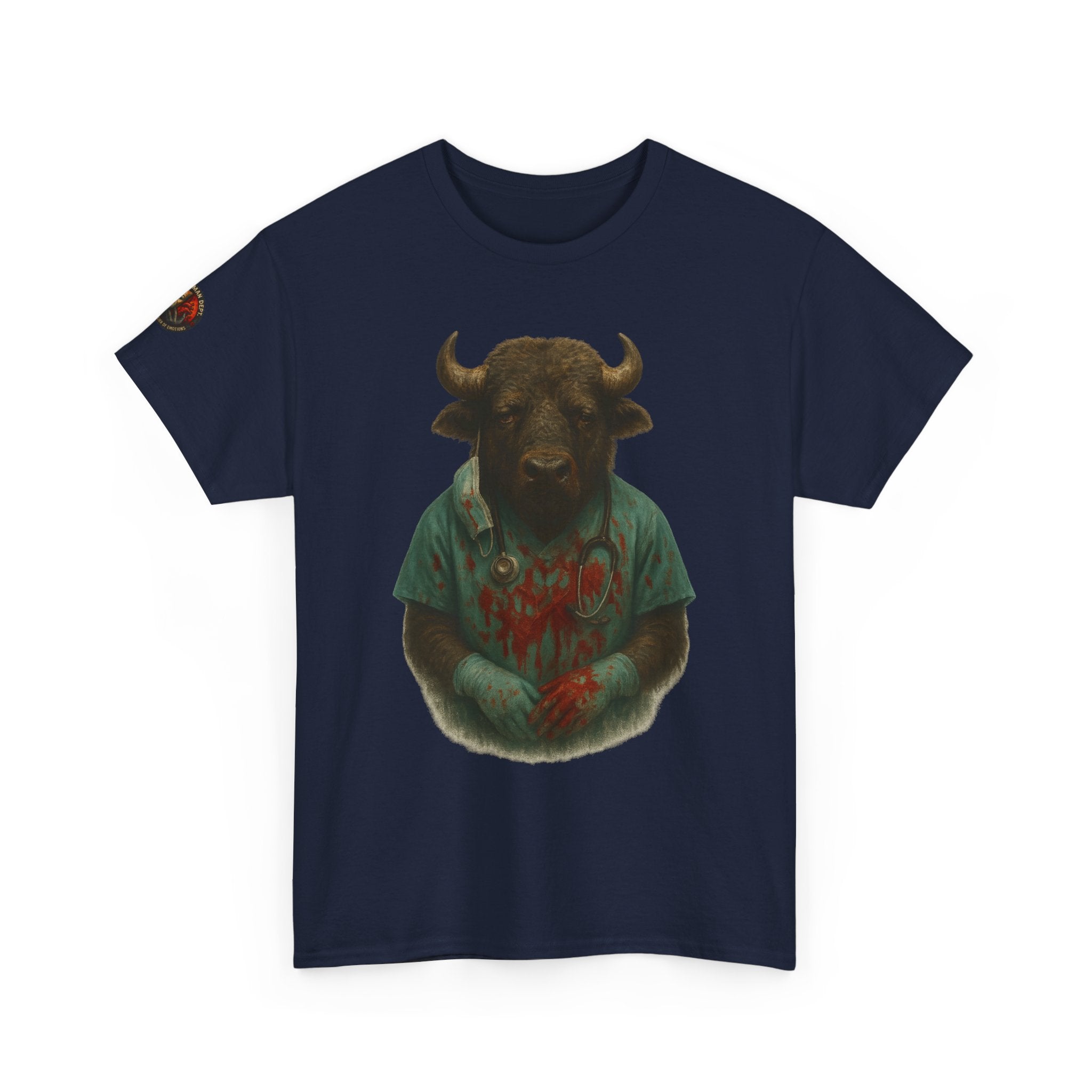 Artistic Graphic Tee, Bull T-Shirt, Unique Animal Design Shirt, Casual Wear, Gift for Animal Lovers