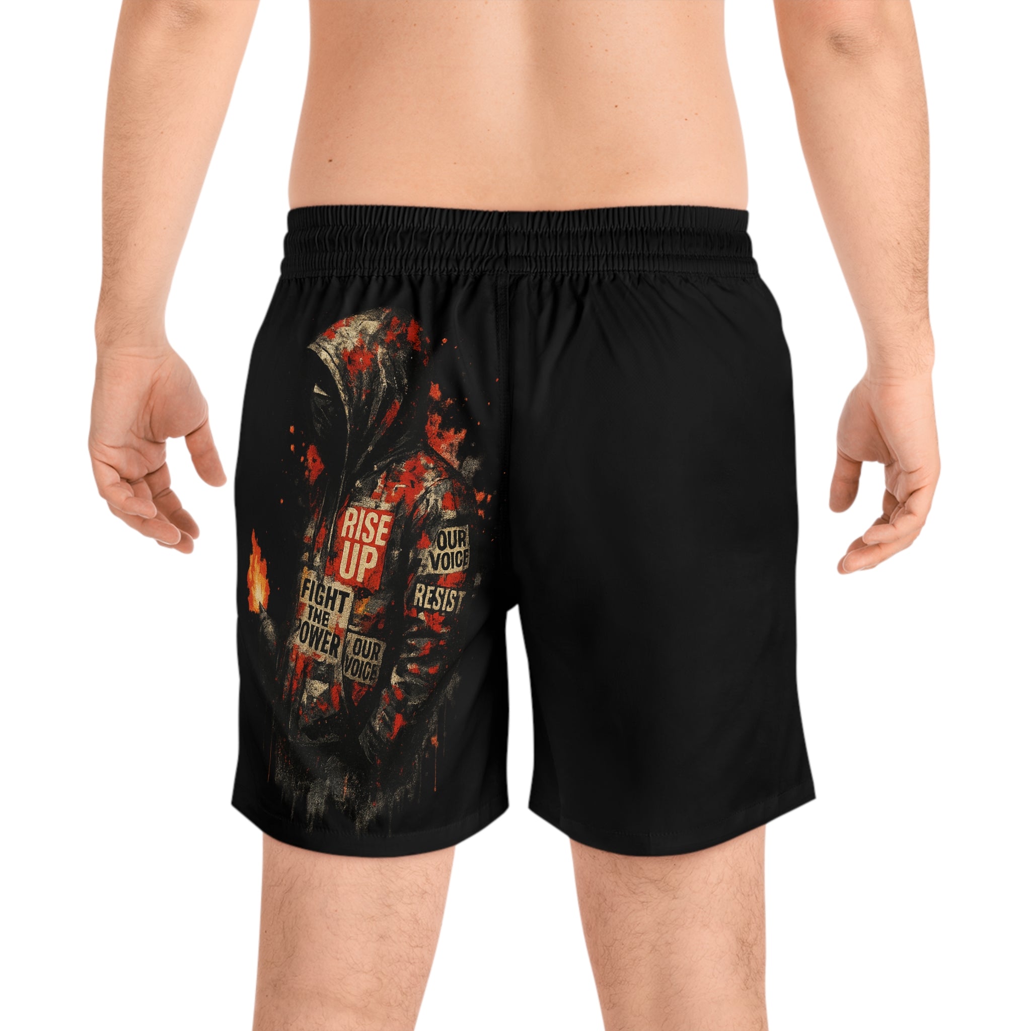 Men's Mid-Length Rebel Swim Shorts (AOP)