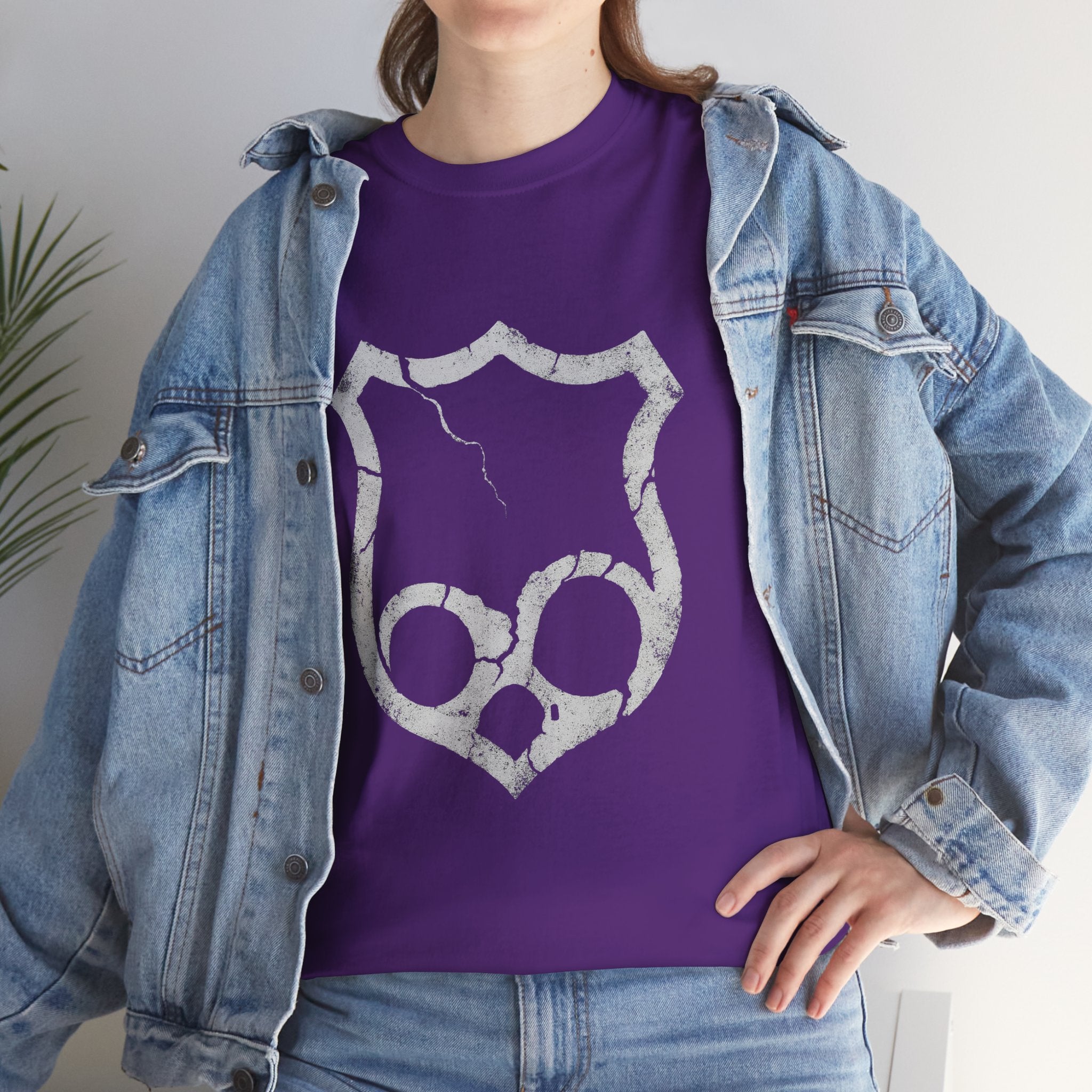 Cracked Shield Graphic Tee - Unisex Heavy Cotton T-Shirt