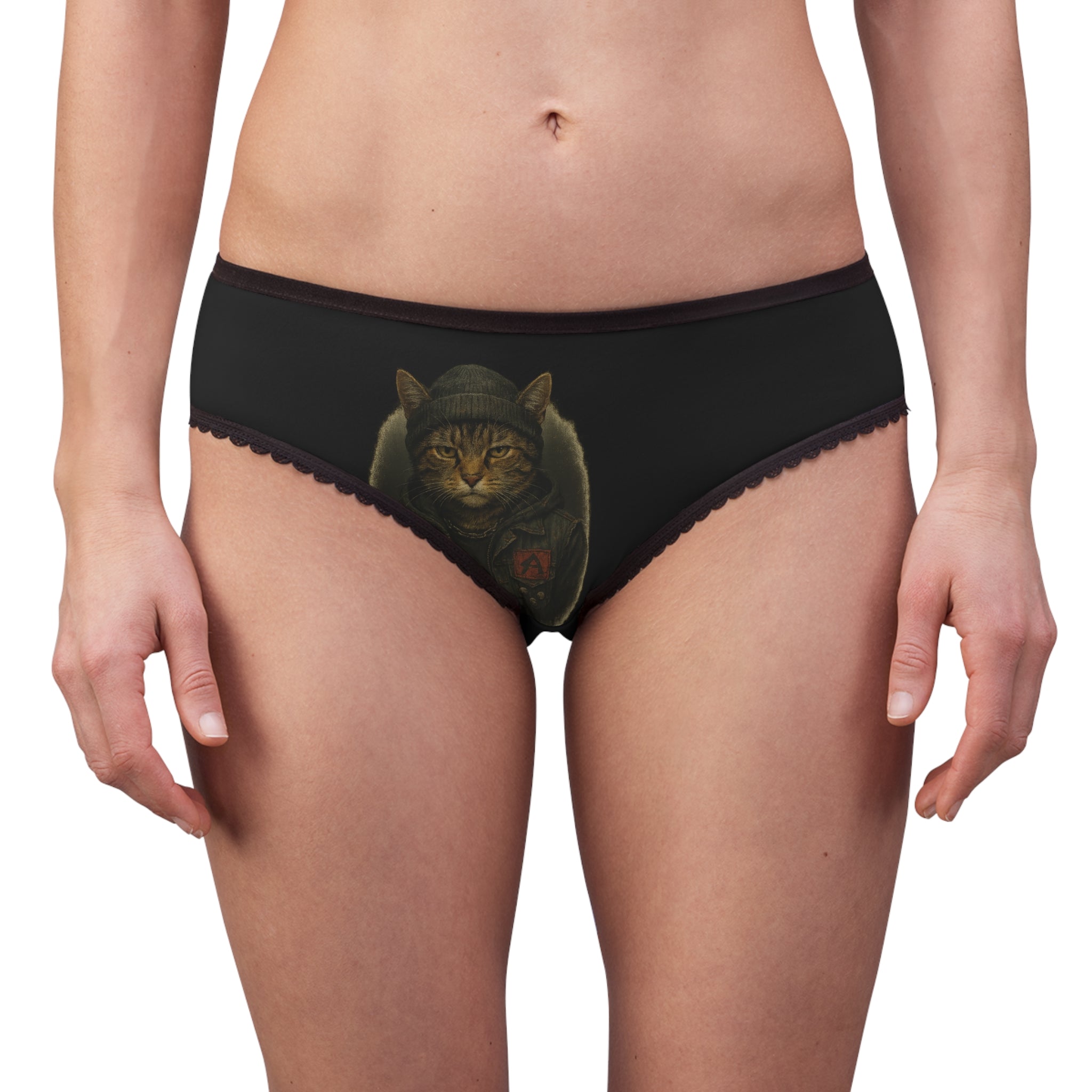 Cat-Illustrated Women's Briefs, Rebel Cats Underwear