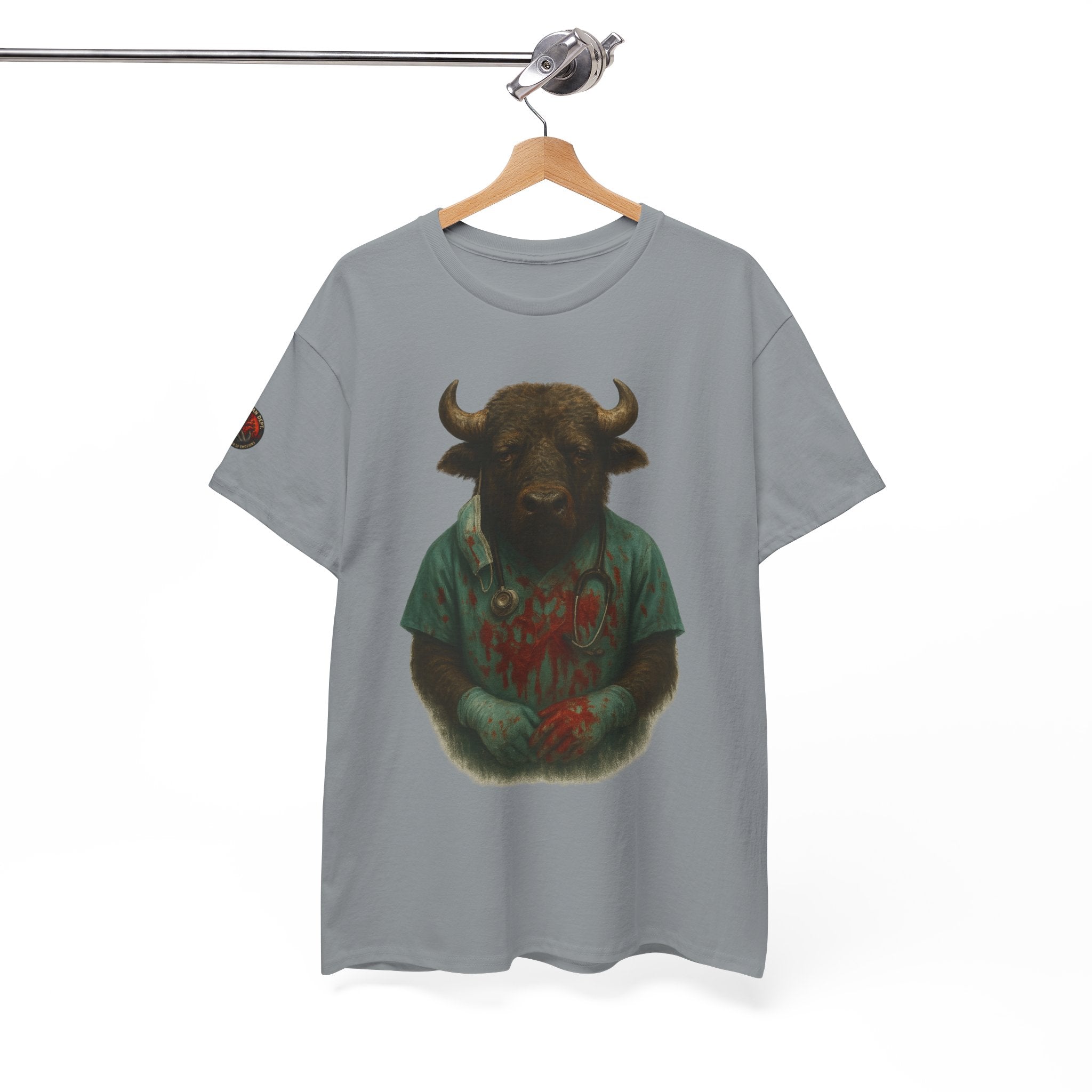 Artistic Graphic Tee, Bull T-Shirt, Unique Animal Design Shirt, Casual Wear, Gift for Animal Lovers