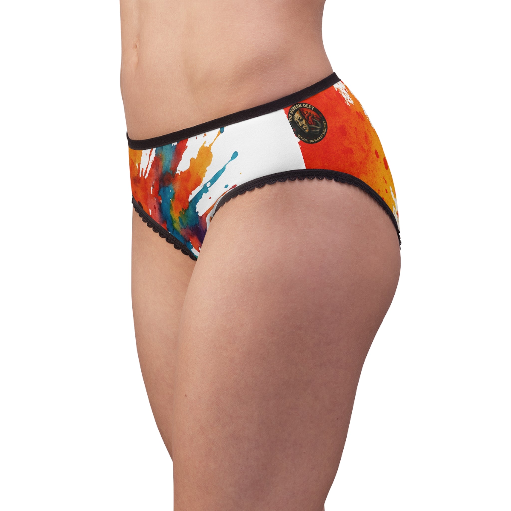 Vibrant Art Print Women's Briefs, Colorful Underwear, Floral Hipster Panties, Splash of Color Lingerie, Unique Gift for Her