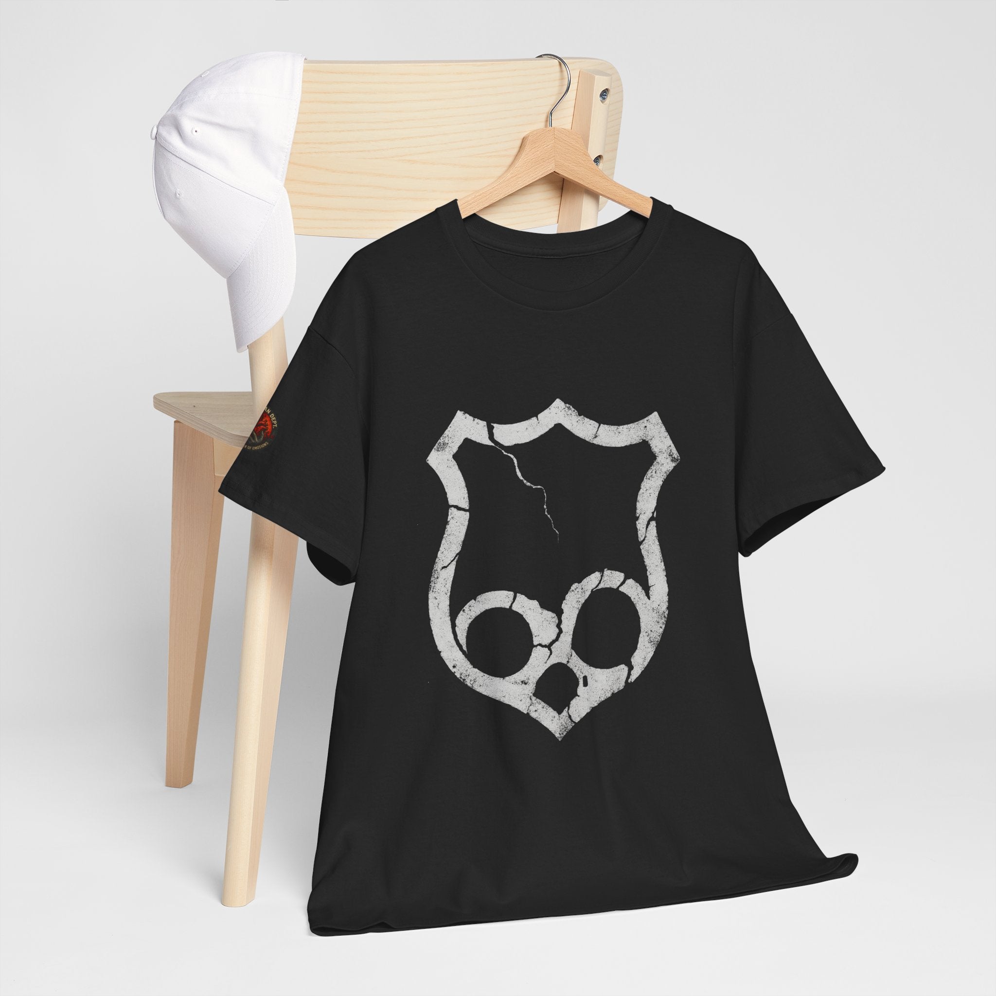 Cracked Shield Graphic Tee - Unisex Heavy Cotton T-Shirt