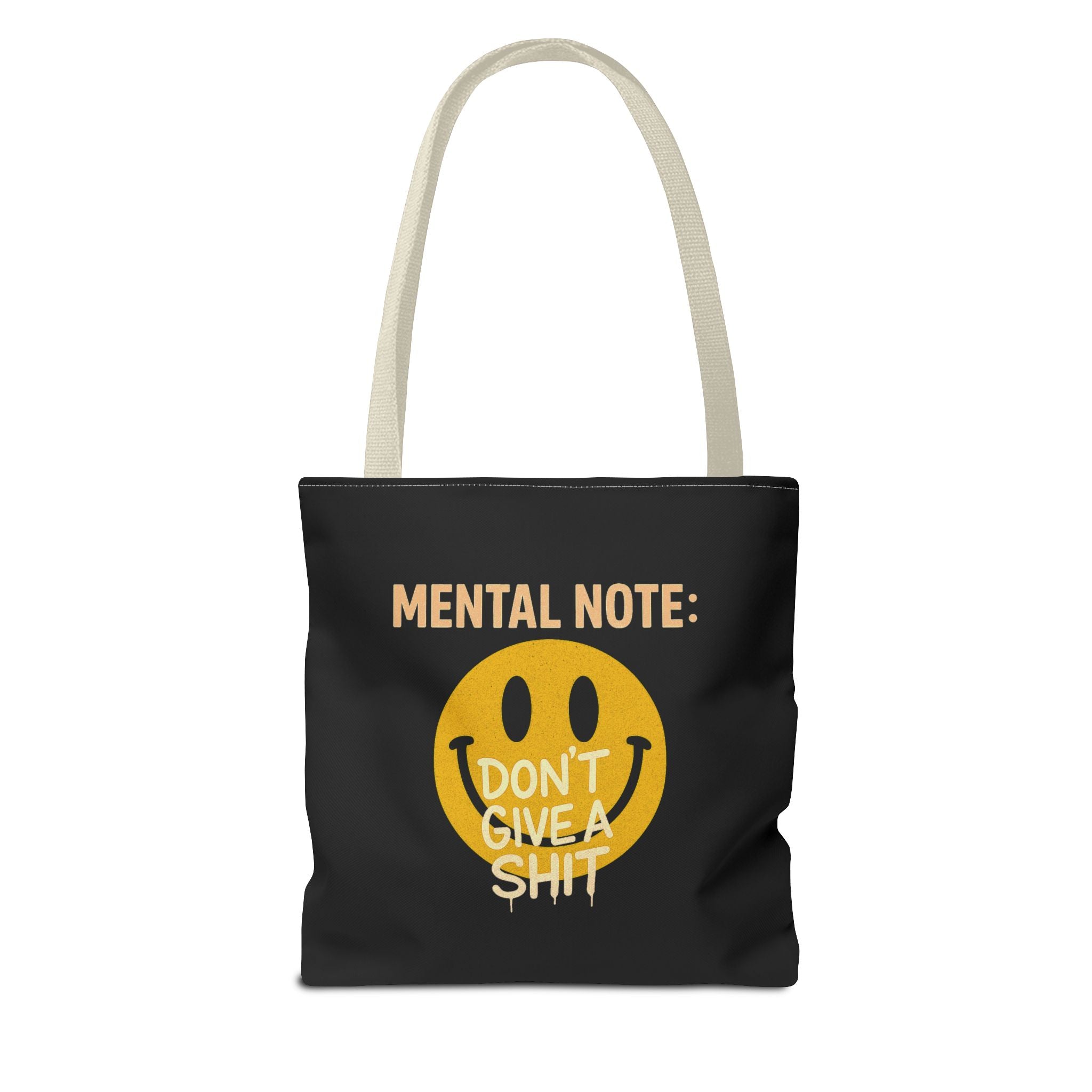 Smiley Face Tote Bag, Motivational Bag, Eco-Friendly Shopper, Gift for Friends, Everyday Use, Mental Note Design