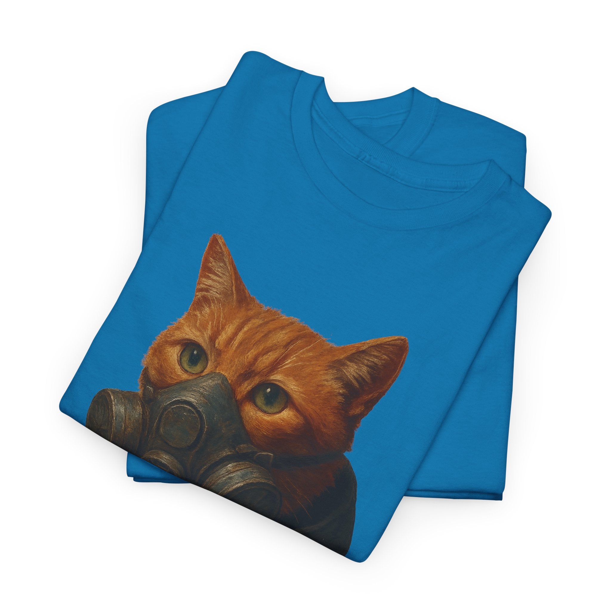 Unique Cat Art Tee, Unisex Heavy Cotton T-Shirt, Quirky Gift, Cat Lover Clothing, Pet Owner Apparel, Funny Graphic Tee