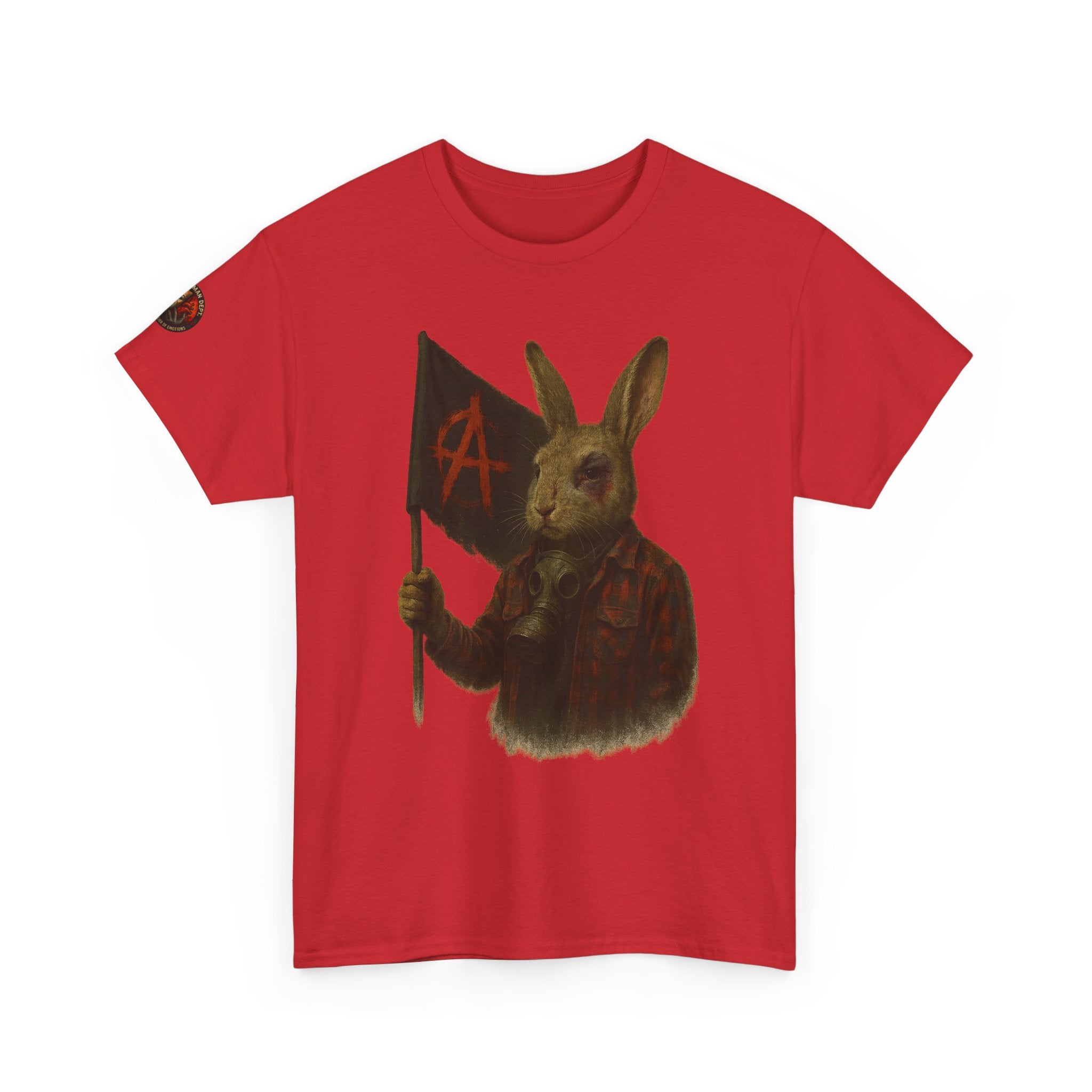 Rebellious Rabbit Art Tee, Cool Graphic Tee, Animal Lover Gift, Unisex Casual Shirt, Edgy Fashion Tee, Quirky Gift Idea