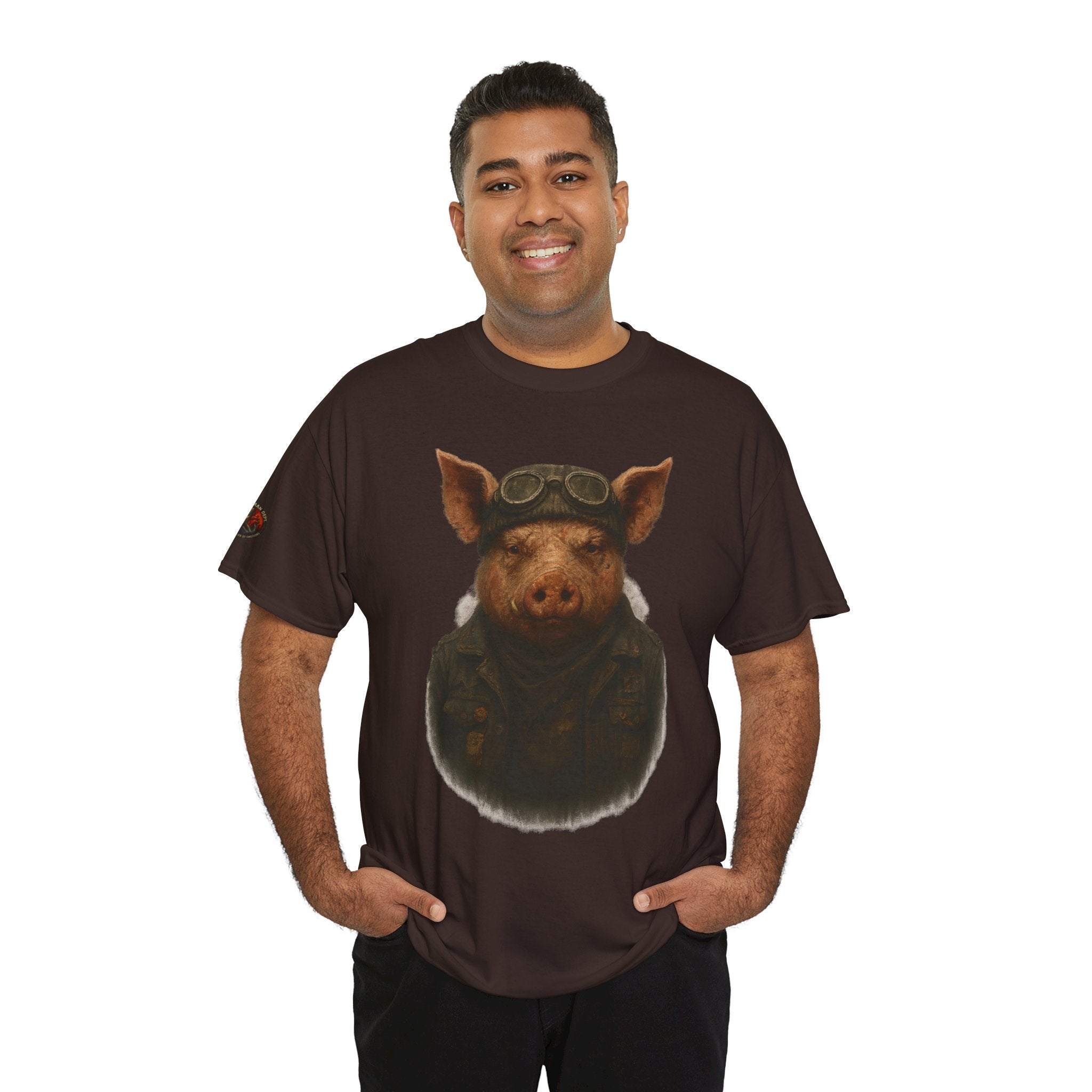 Aviator Pig Unisex Tee, Fun Graphic Shirt, Animal Lovers Gift, Casual Wear, Unique Design, Vintage Style T-Shirt