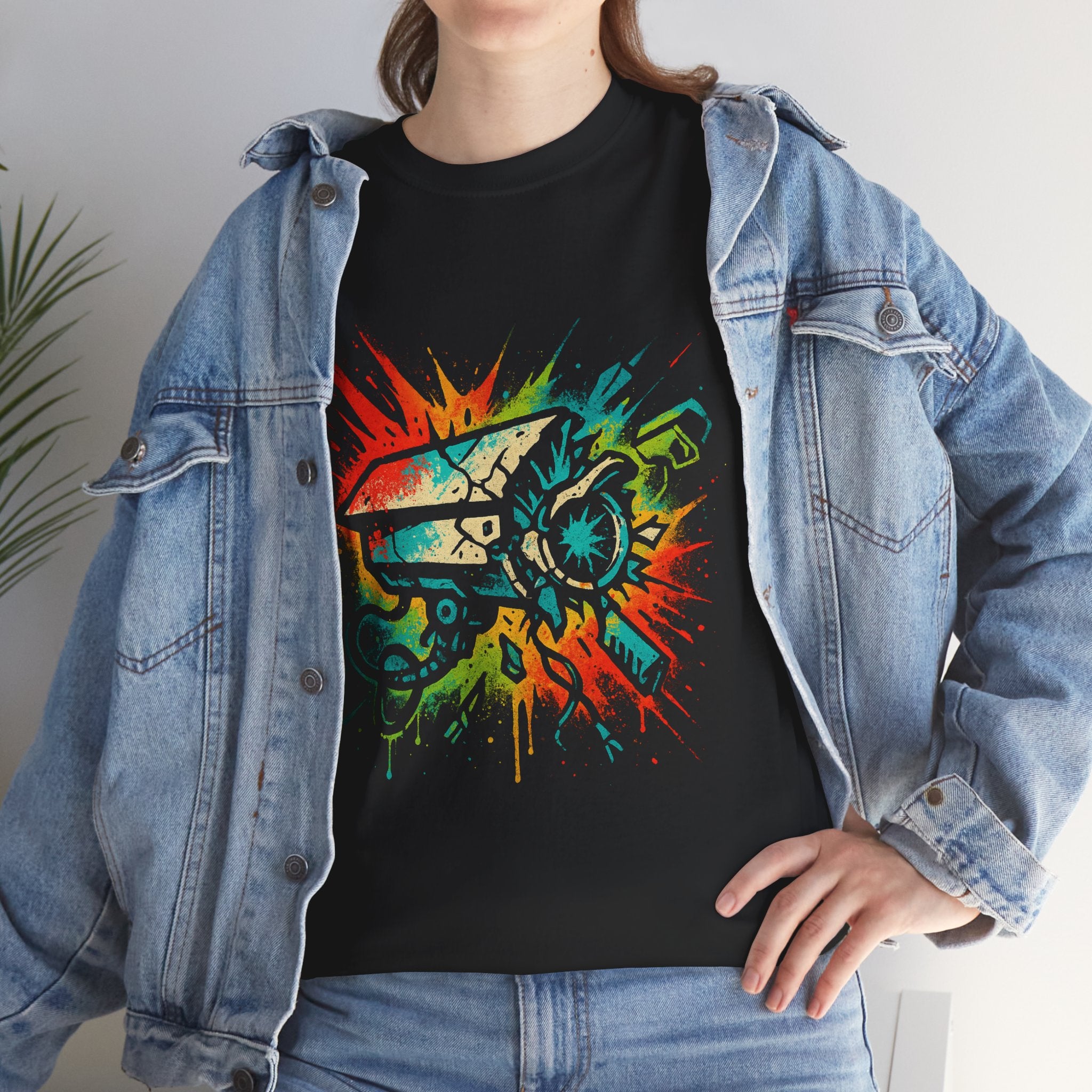 Colorful Splash Censorship Art Unisex Heavy Cotton Tee