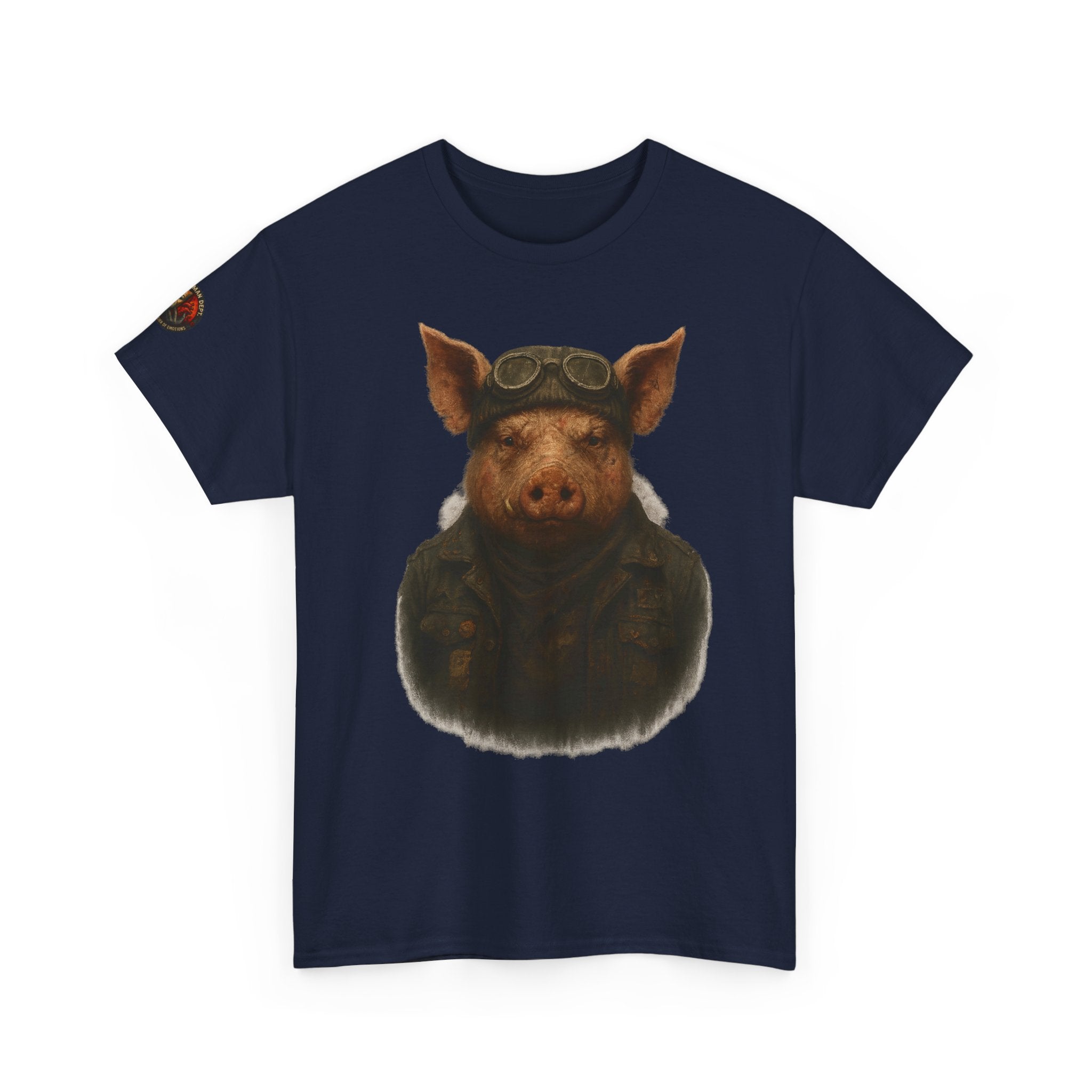 Aviator Pig Unisex Tee, Fun Graphic Shirt, Animal Lovers Gift, Casual Wear, Unique Design, Vintage Style T-Shirt