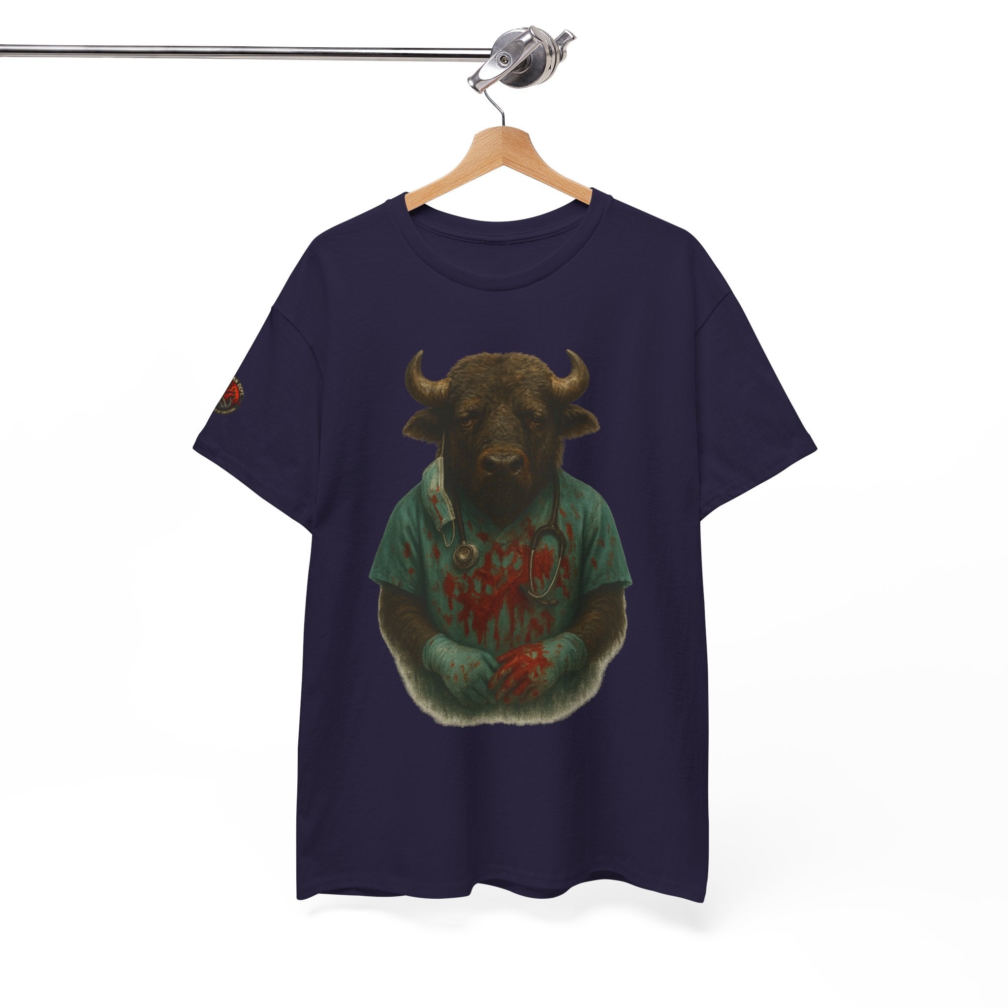 Artistic Graphic Tee, Bull T-Shirt, Unique Animal Design Shirt, Casual Wear, Gift for Animal Lovers