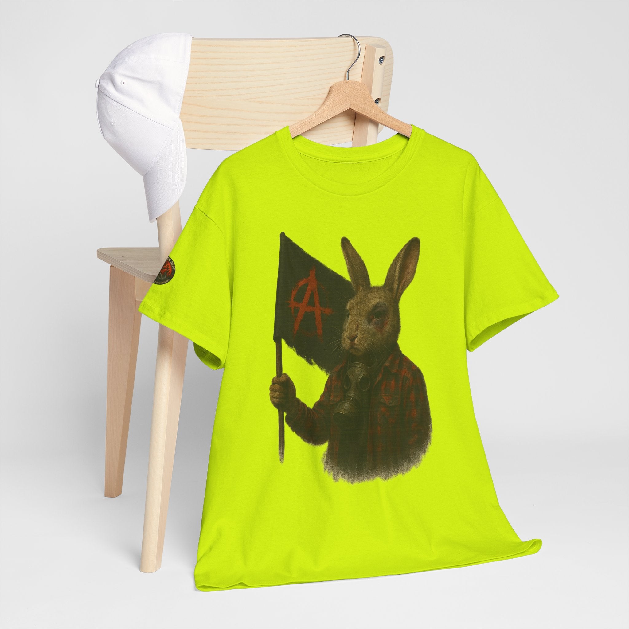 Rebellious Rabbit Art Tee, Cool Graphic Tee, Animal Lover Gift, Unisex Casual Shirt, Edgy Fashion Tee, Quirky Gift Idea