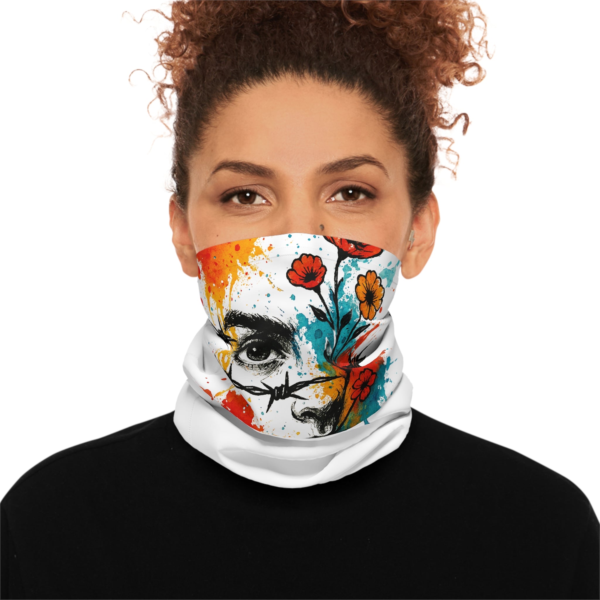 Artistic Floral Neck Gaiter | Lightweight Scarf / Face Cover / Sun Protection / Gift for Her / Festival Accessory