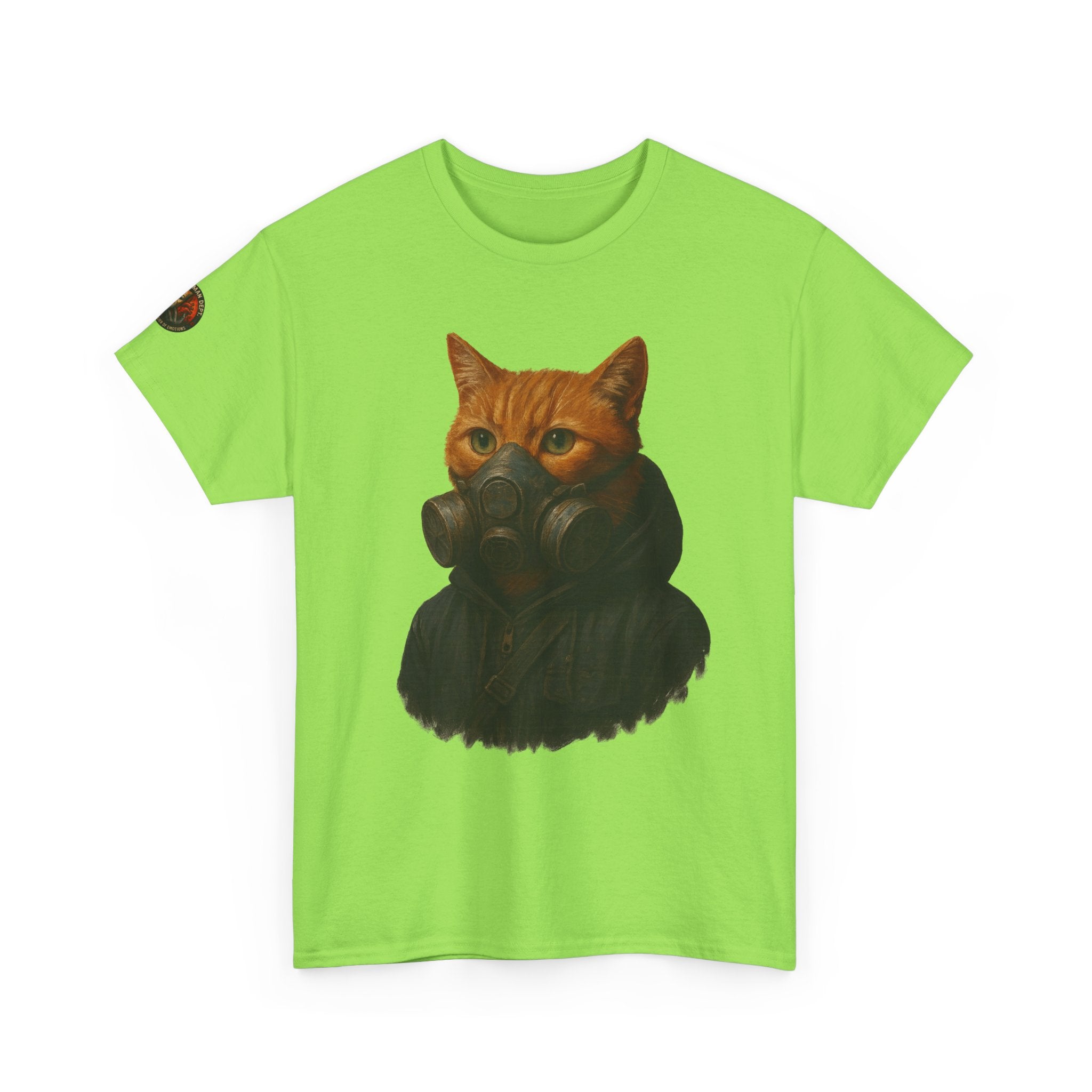 Unique Cat Art Tee, Unisex Heavy Cotton T-Shirt, Quirky Gift, Cat Lover Clothing, Pet Owner Apparel, Funny Graphic Tee