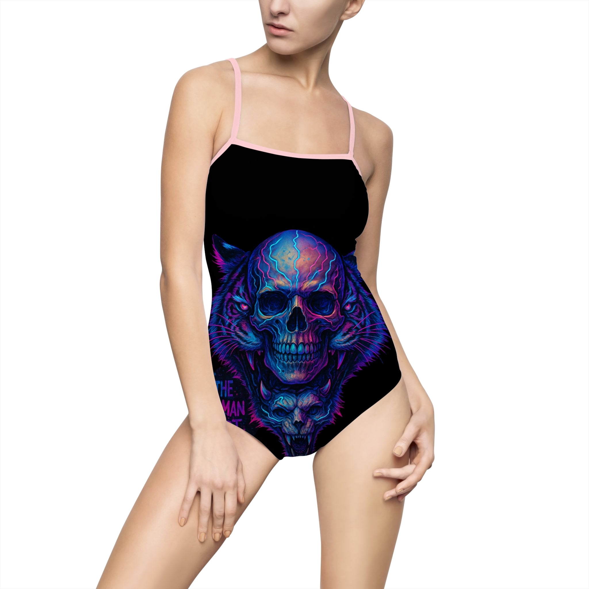 Women's Human Dept One-piece Swimsuit (AOP)