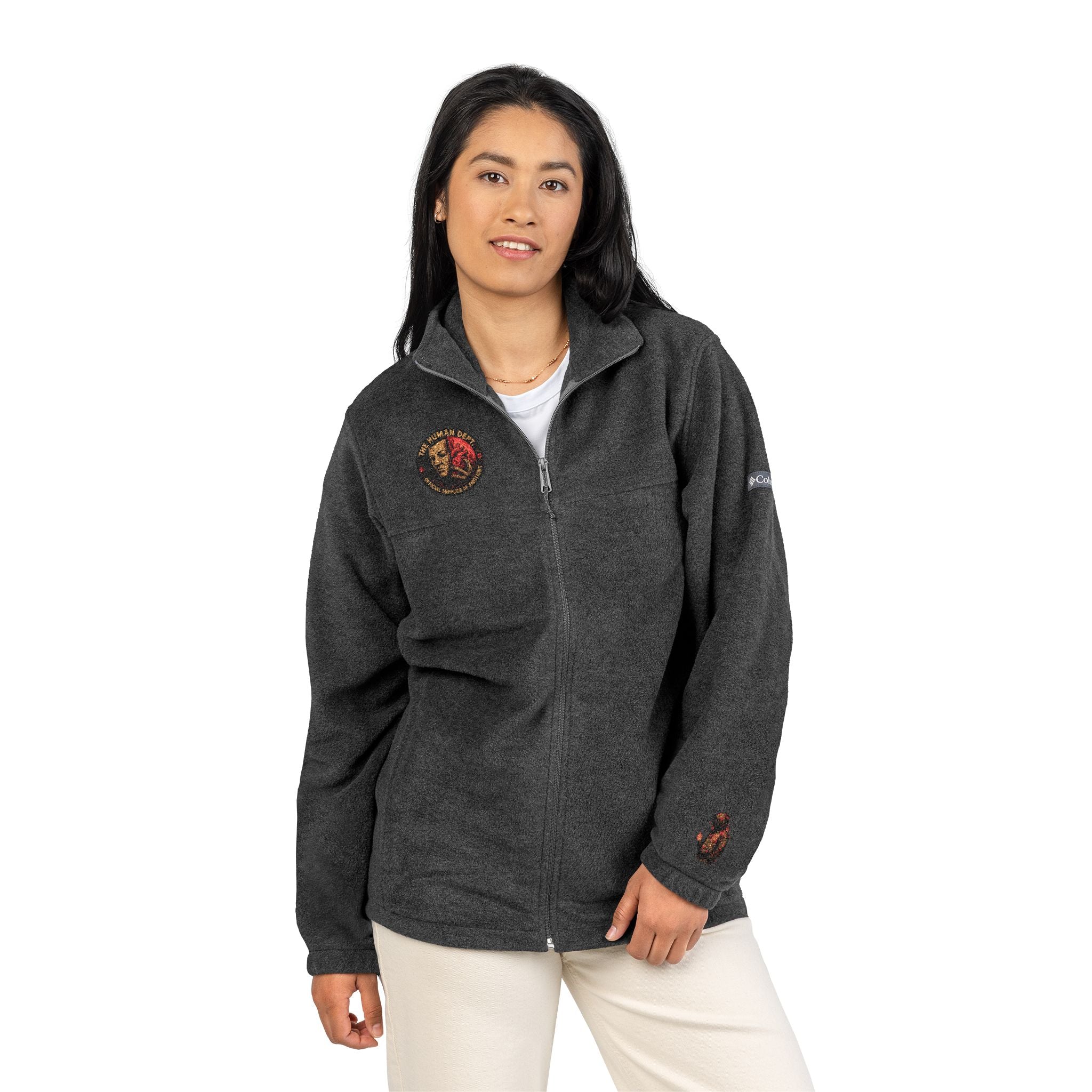 Embroidered Fleece Jacket for Cozy Adventures, Outdoor Layering, Perfect for Gifts, Camping, Hiking