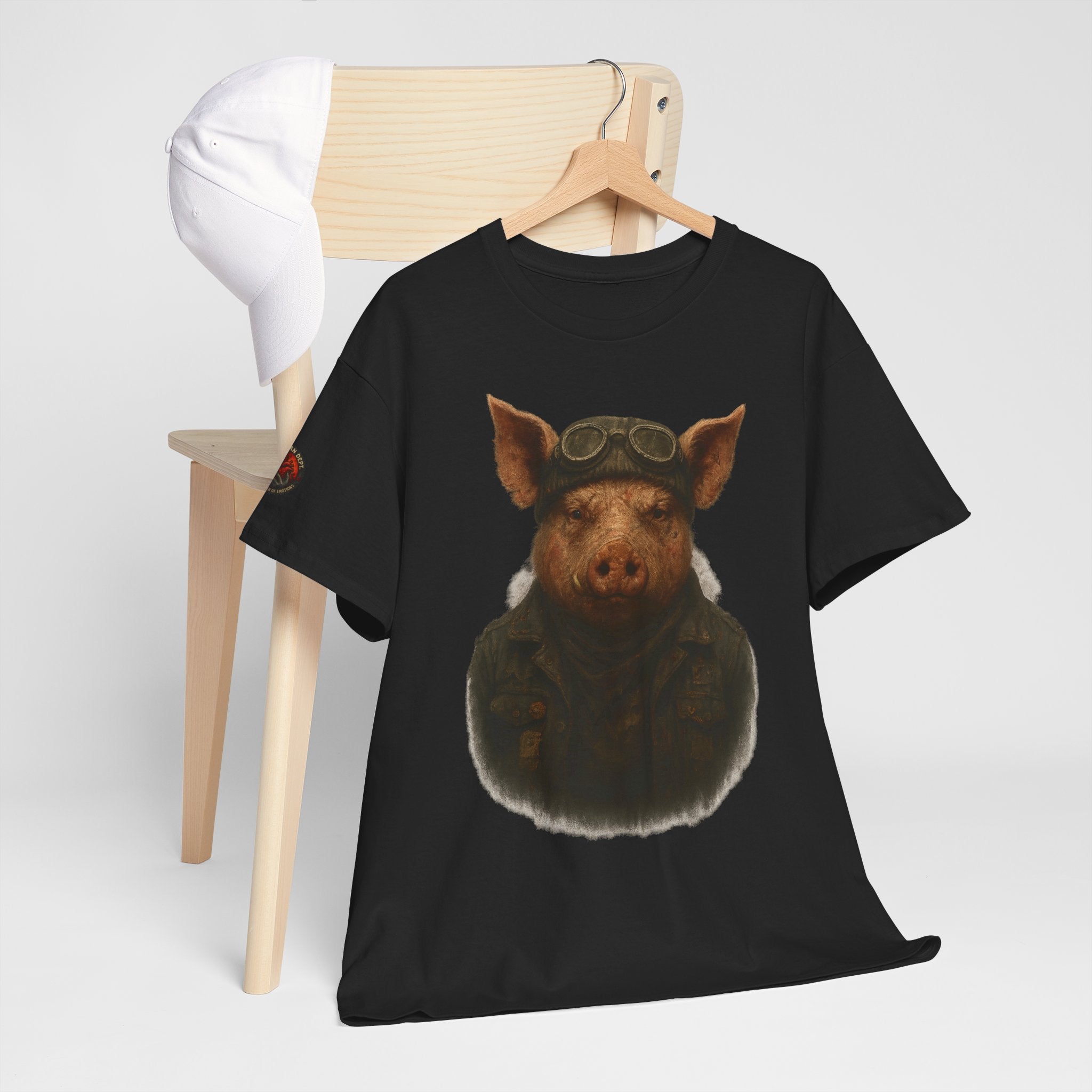 Aviator Pig Unisex Tee, Fun Graphic Shirt, Animal Lovers Gift, Casual Wear, Unique Design, Vintage Style T-Shirt