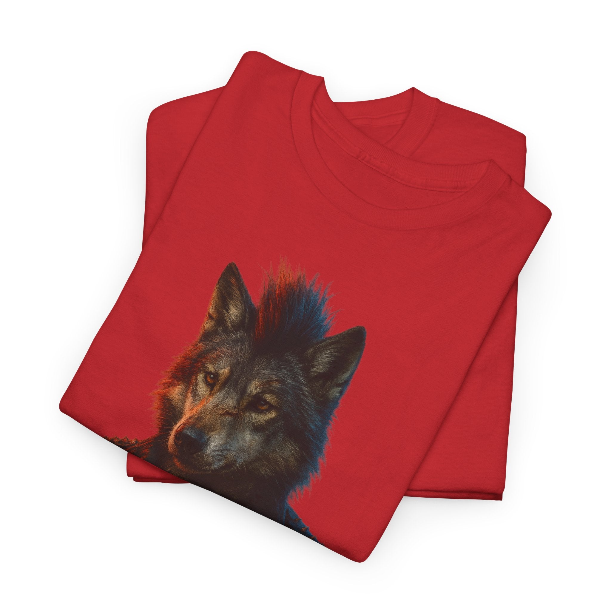 Wolf Art Unisex Heavy Cotton Tee, Graphic Tee, Casual Wear, Animal Lover Gift, Statement T-Shirt, Unique Fashion