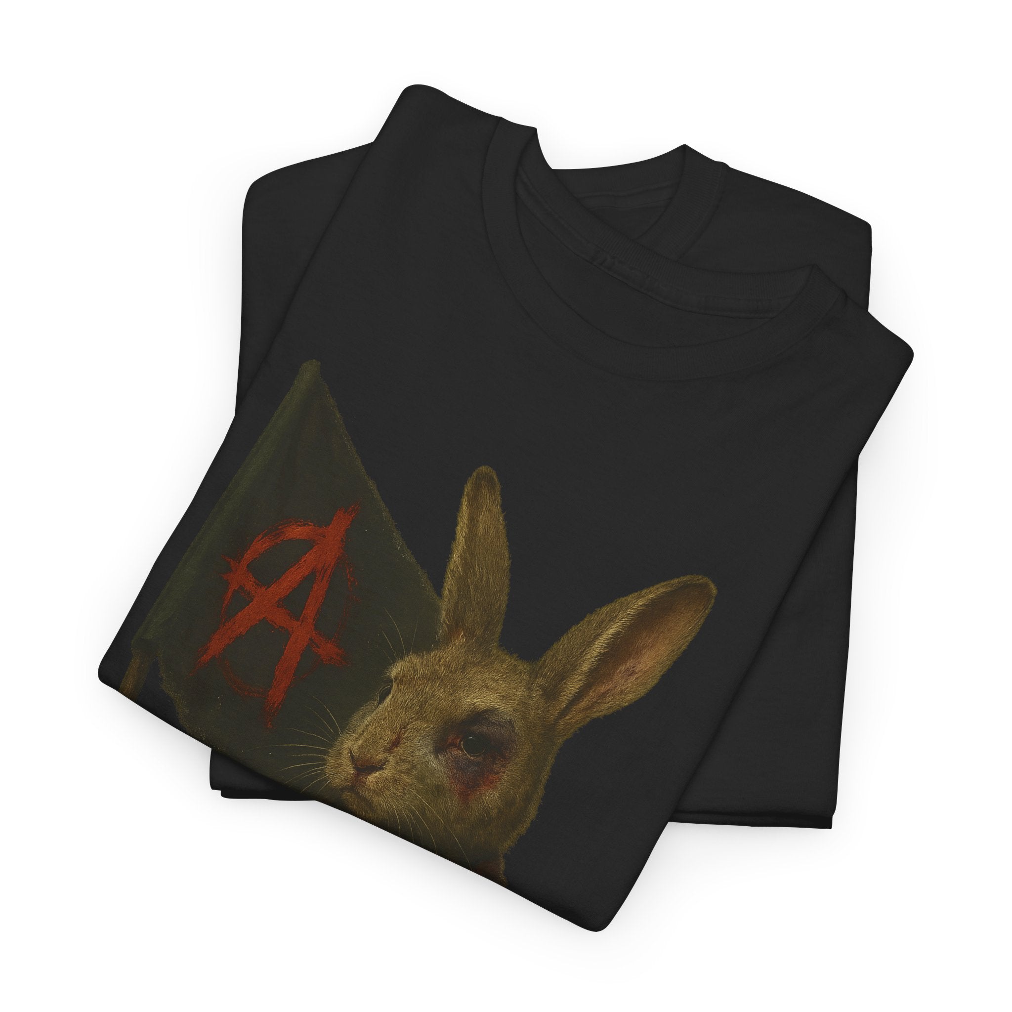 Rebellious Rabbit Art Tee, Cool Graphic Tee, Animal Lover Gift, Unisex Casual Shirt, Edgy Fashion Tee, Quirky Gift Idea