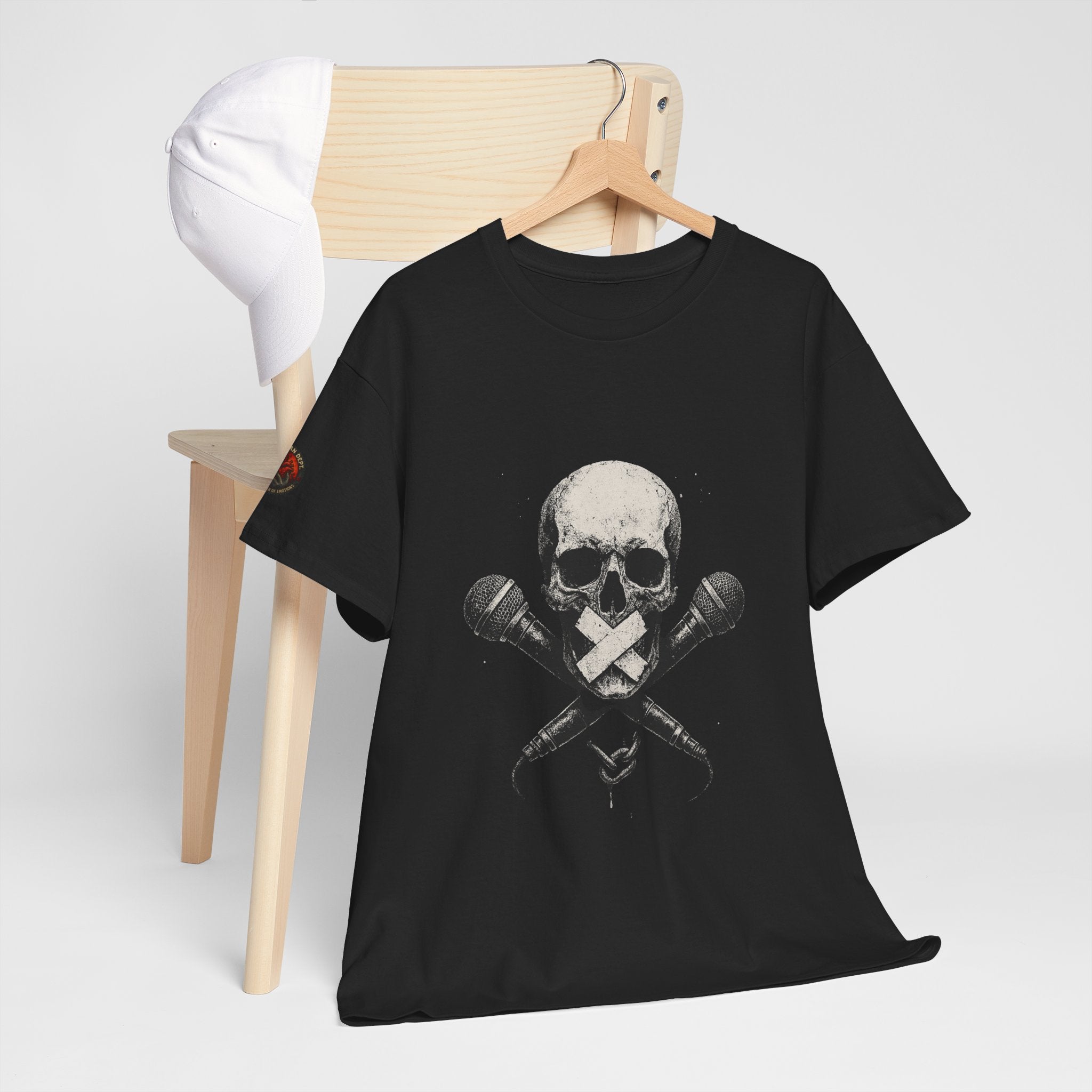 Censorship Skull Microphone Unisex Heavy Cotton Tee
