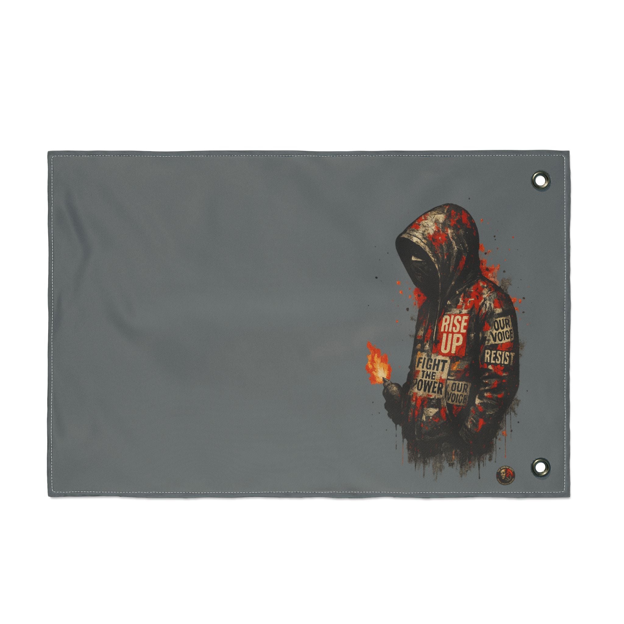 Edgy Double Sided Flag, Unique Art Flag, Protest Decor, Outdoor Wall Art, Home and Office Banner, Gift for Activists