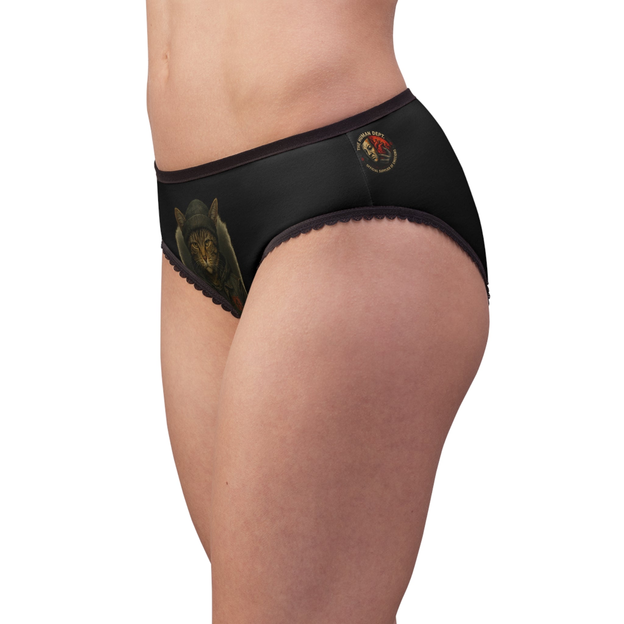 Cat-Illustrated Women's Briefs, Rebel Cats Underwear