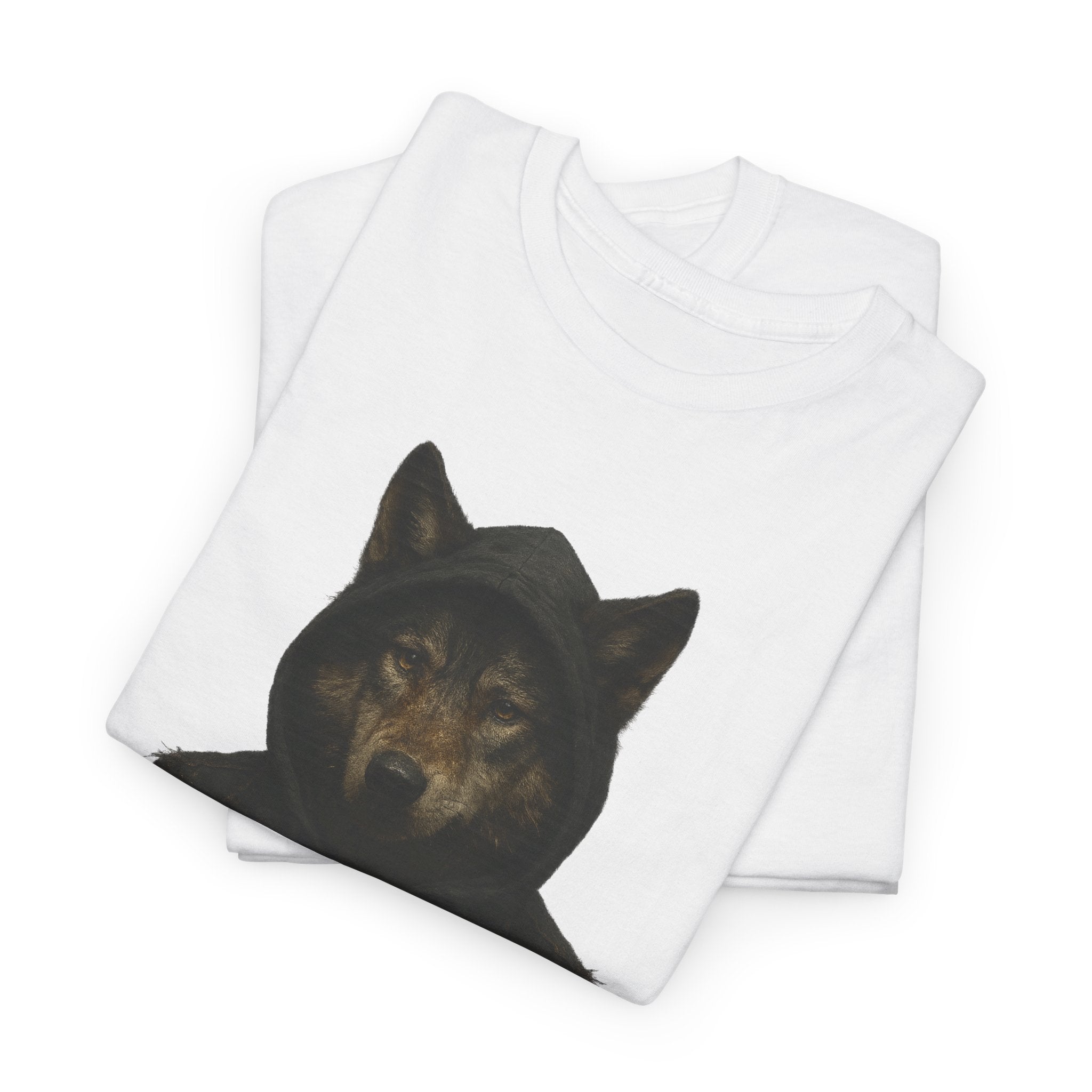 Mystical Wolf Unisex Heavy Cotton Tee, Casual Tee, Gift for Animal Lovers, Halloween Apparel, Goth Style Shirt